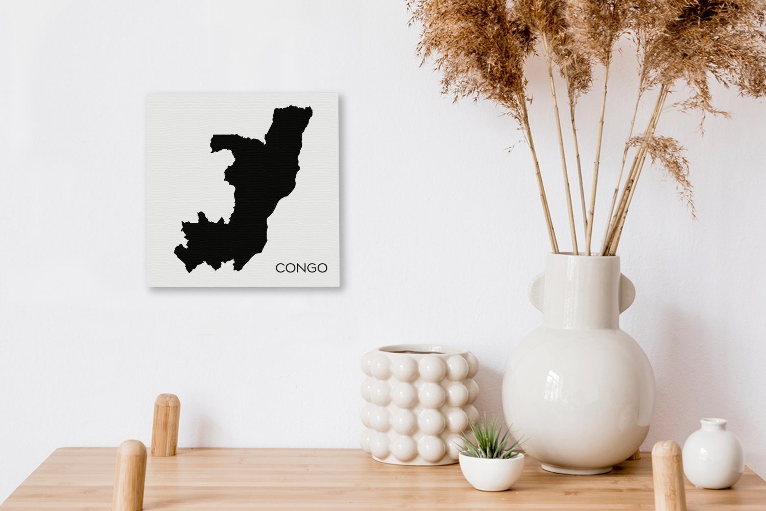 OneMillionCanvasses® Leinwandbild Illustration der Bilder von für Silhouette (1 schwarzen Kongo-Brazzaville, Schlafzimmer St), Wohnzimmer Leinwand