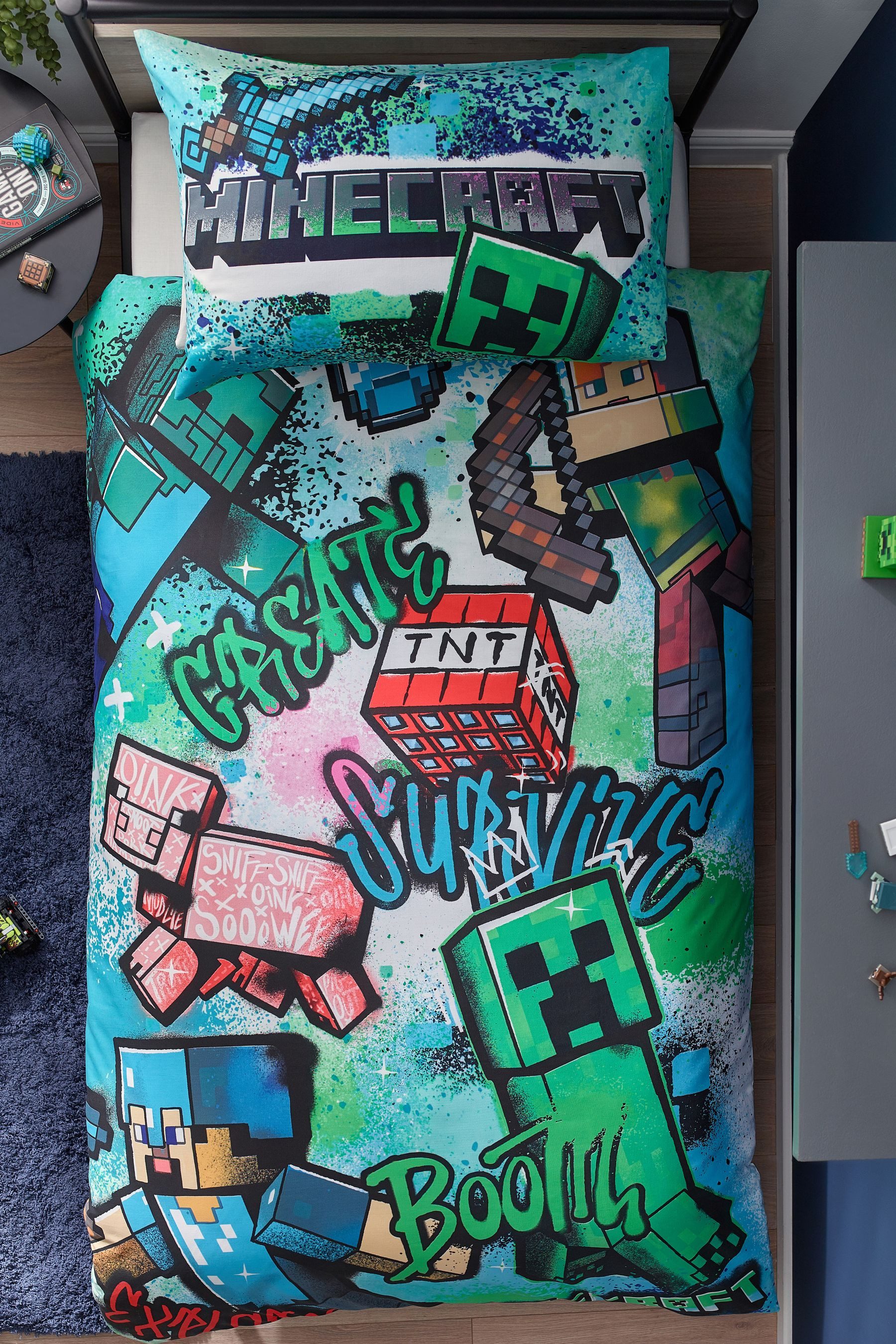 Next Bett-Set Bettbezug und Kissenbezug Minecraft, Bezug: Polyester, Baumwo günstig online kaufen