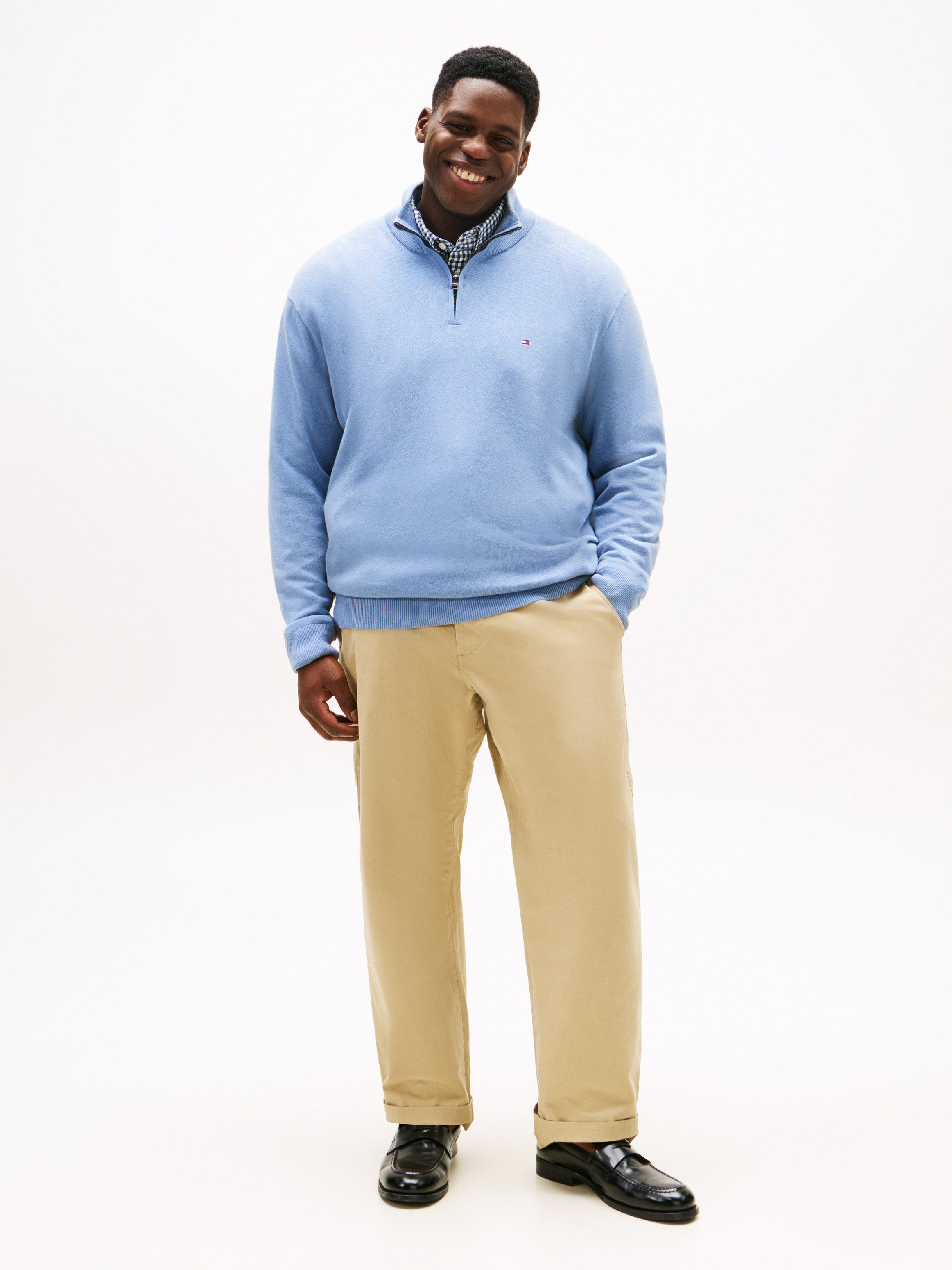 Tommy Hilfiger Big & Tall Troyer BT-PIMA ORG CTN CASHMERE ZMOCK-B Große Größen