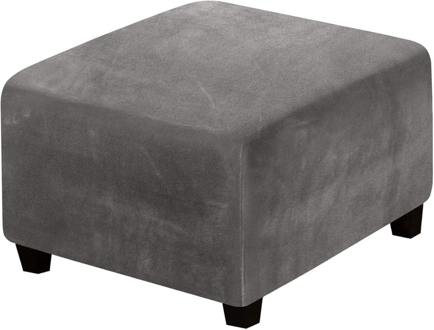 LIANNA Fußhocker Stuhlhusse Samt, Stretch, quadratisch, (Set, 1 St., 1er set), für Ottoman Fußhocker Passt auf die meisten quadratischen Ottomanen