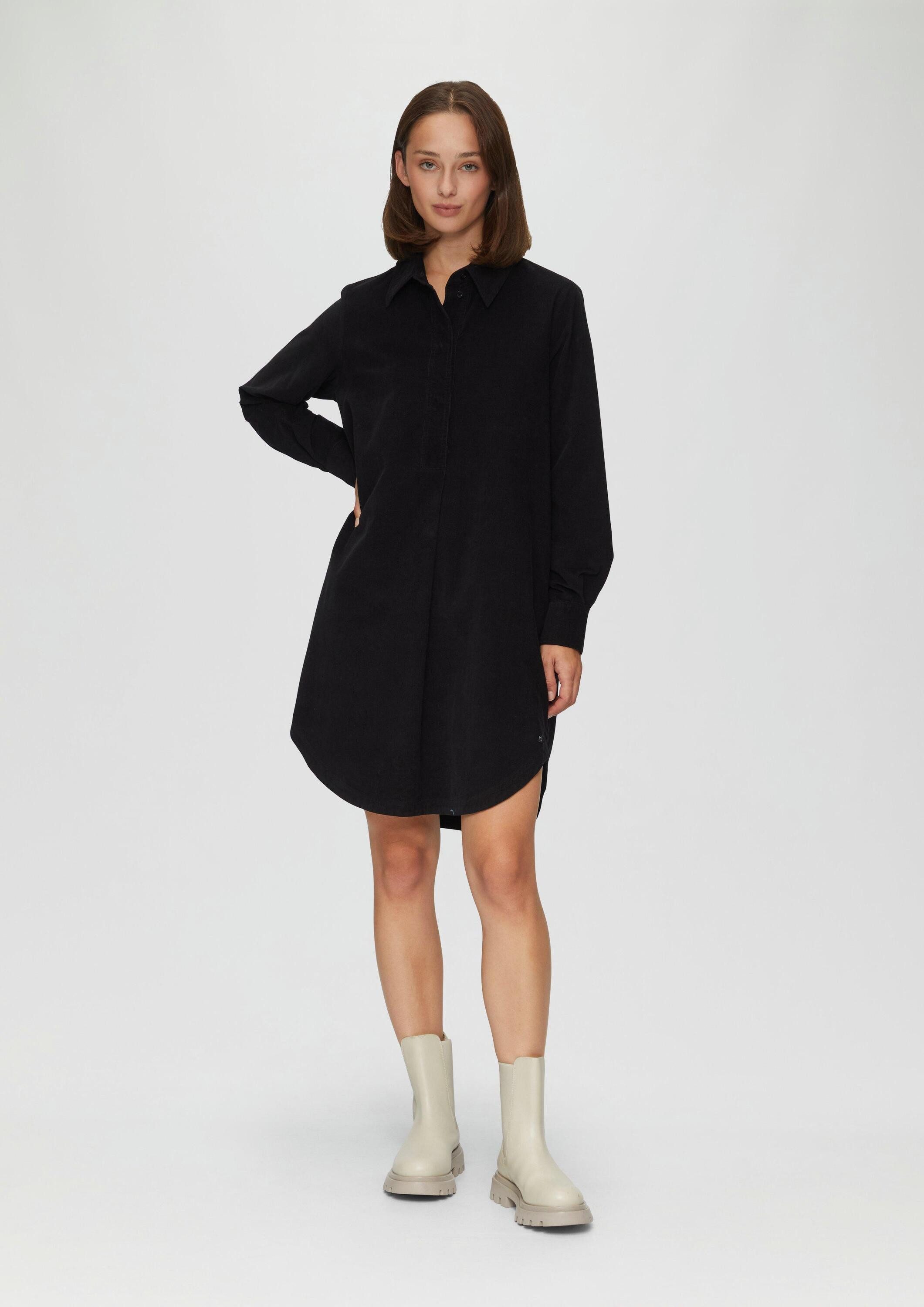 s.Oliver Minikleid Kleid Hemdblusenkleid aus Feincord mit seitlichen Eingrifftaschen