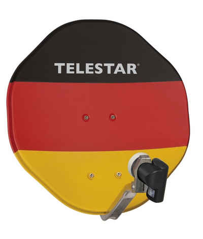 TELESTAR ALURAPID 45cm Aluminium Sat-Schüssel SKYSINGLE HC LNB schwarz-rot-gelb SAT-Antenne