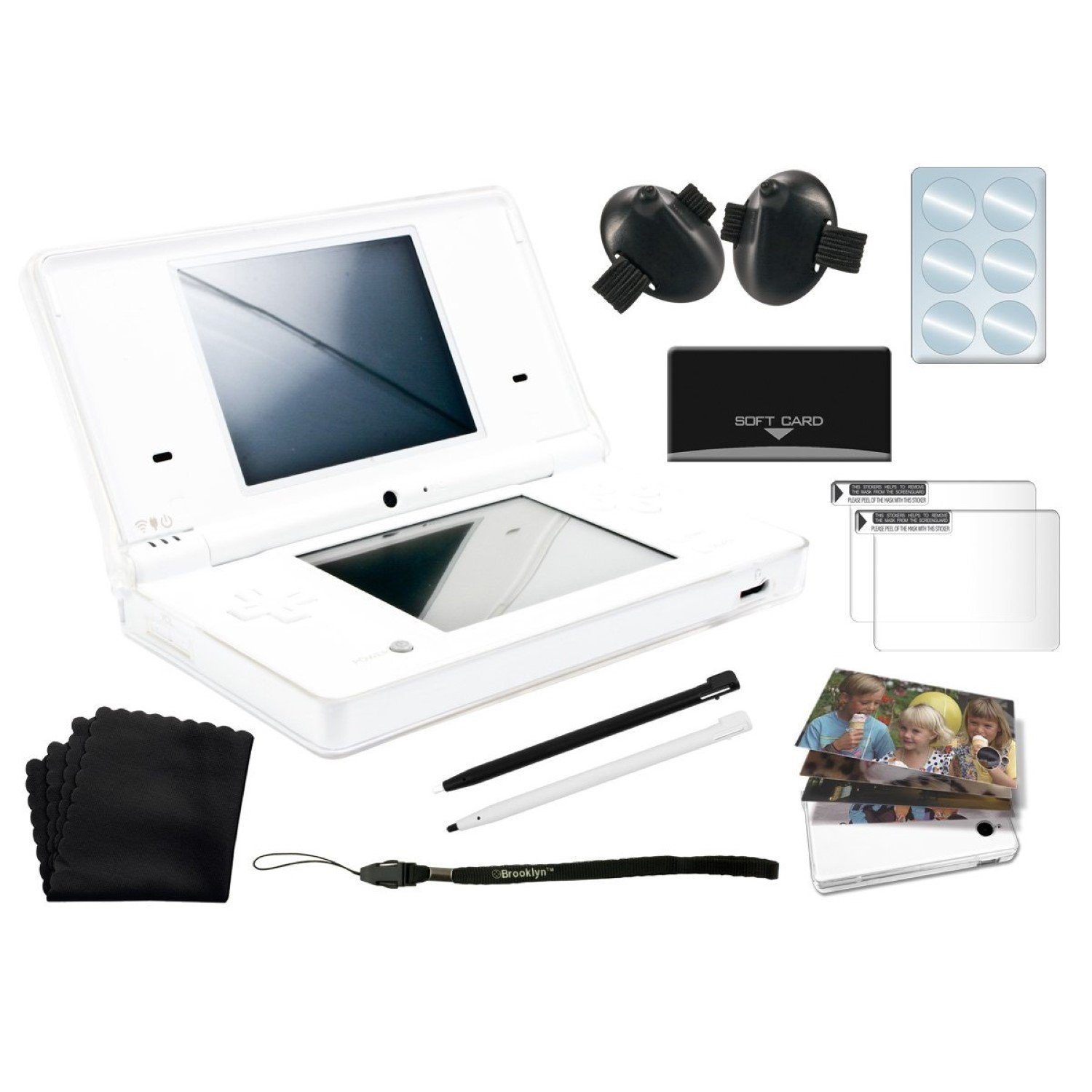 Brooklyn Konsolen-Tasche Crystal Case Kit Zubehör-Set Transparent, Spar-Set, Stifte, Daumen Touch-Pen, Schutzfolie, etc. für Nintendo Dsi