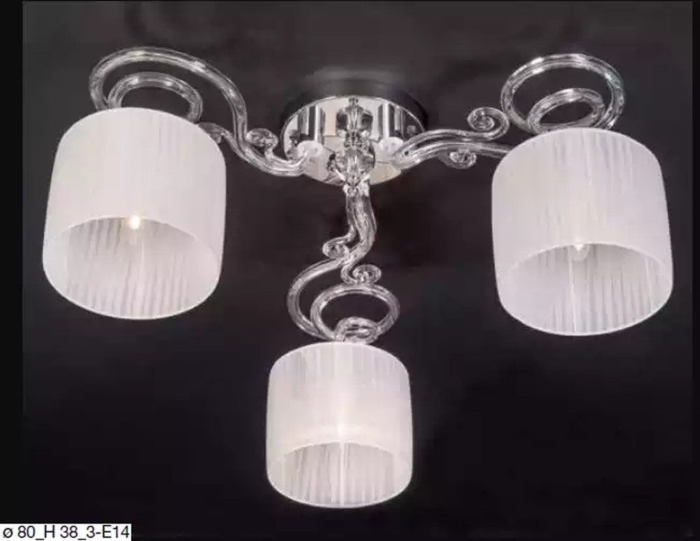 JVmoebel Deckenleuchte Kristall Pendelleuchte in Weiß mit eleganter Hängeleuchte, Keine Funktionen, Leuchtmittel wechselbar, Tageslichtweiß, Made in Europa