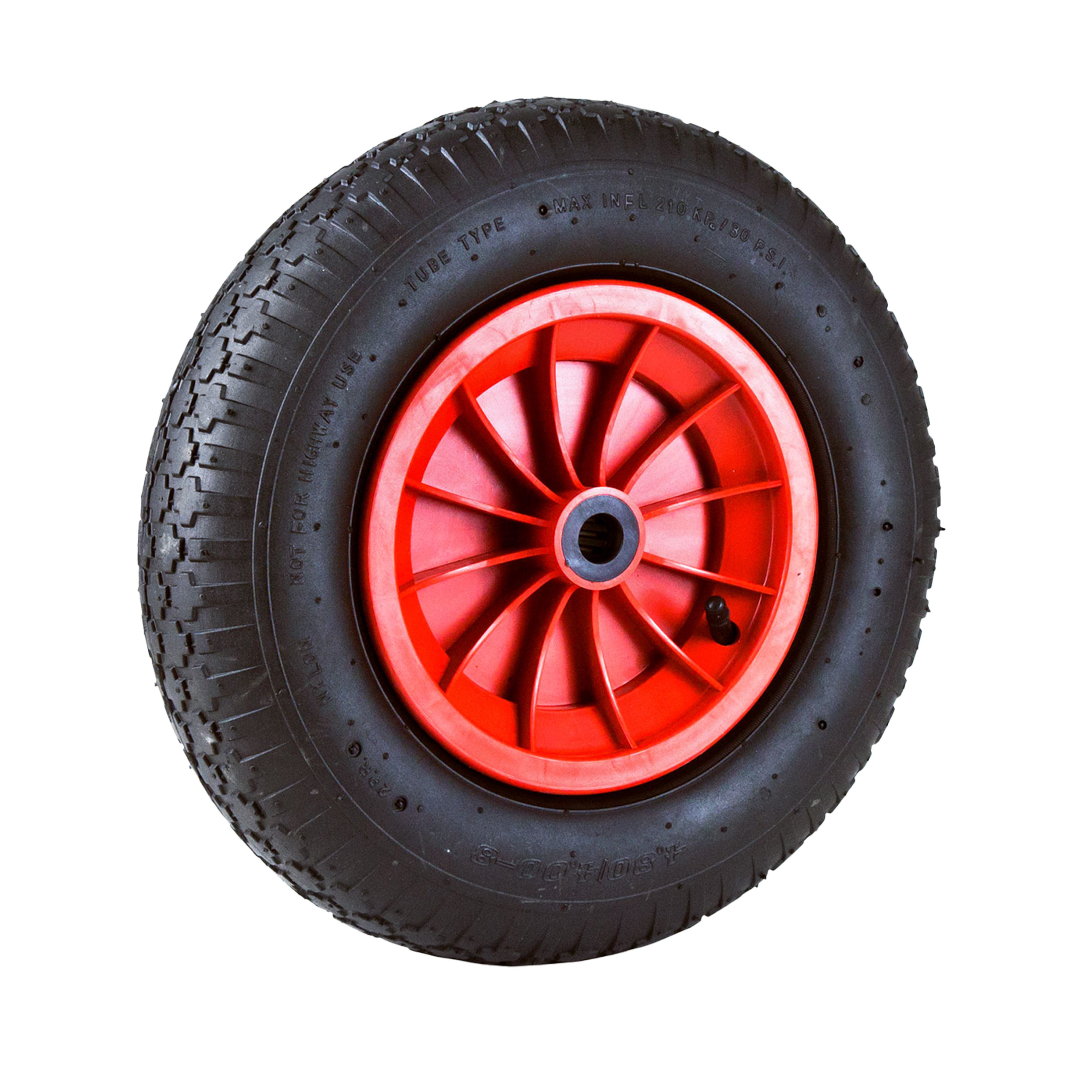 Grafner Schubkarren-Rad Schubkarrenrad 4.80/4.00-8 PU Luftbereifung Kunststoff Felge (Stk, 1), Ø 380mm, luftbereift, 120 kg Traglast, 4.80/4.00-8