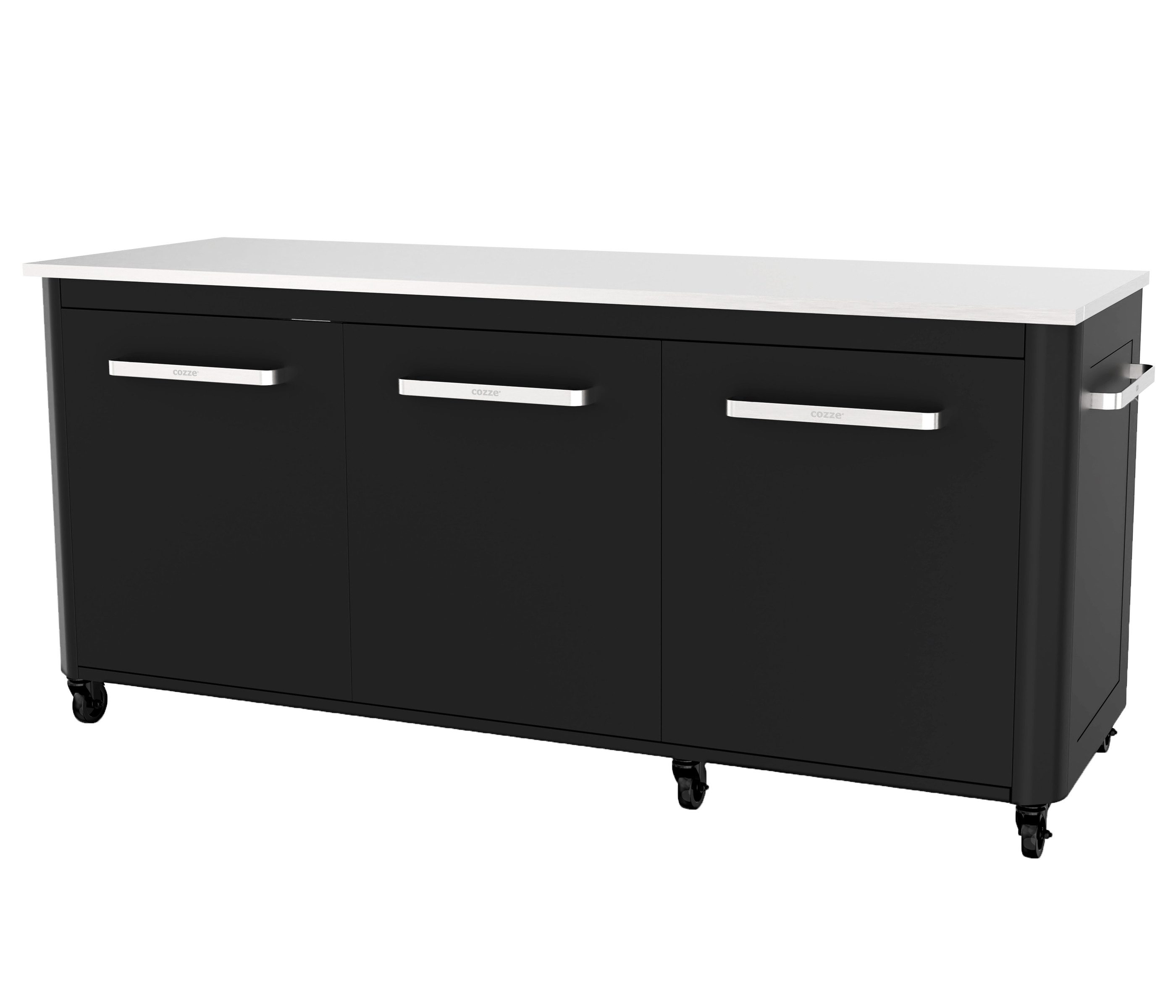 COZZE Outdoor-Küche Outdoor-Küche, Schrank mit 6 Rollen, 90 x 180 x 60 cm, moderne Außenküche mit großer Ablagefläche und viel Stauraum