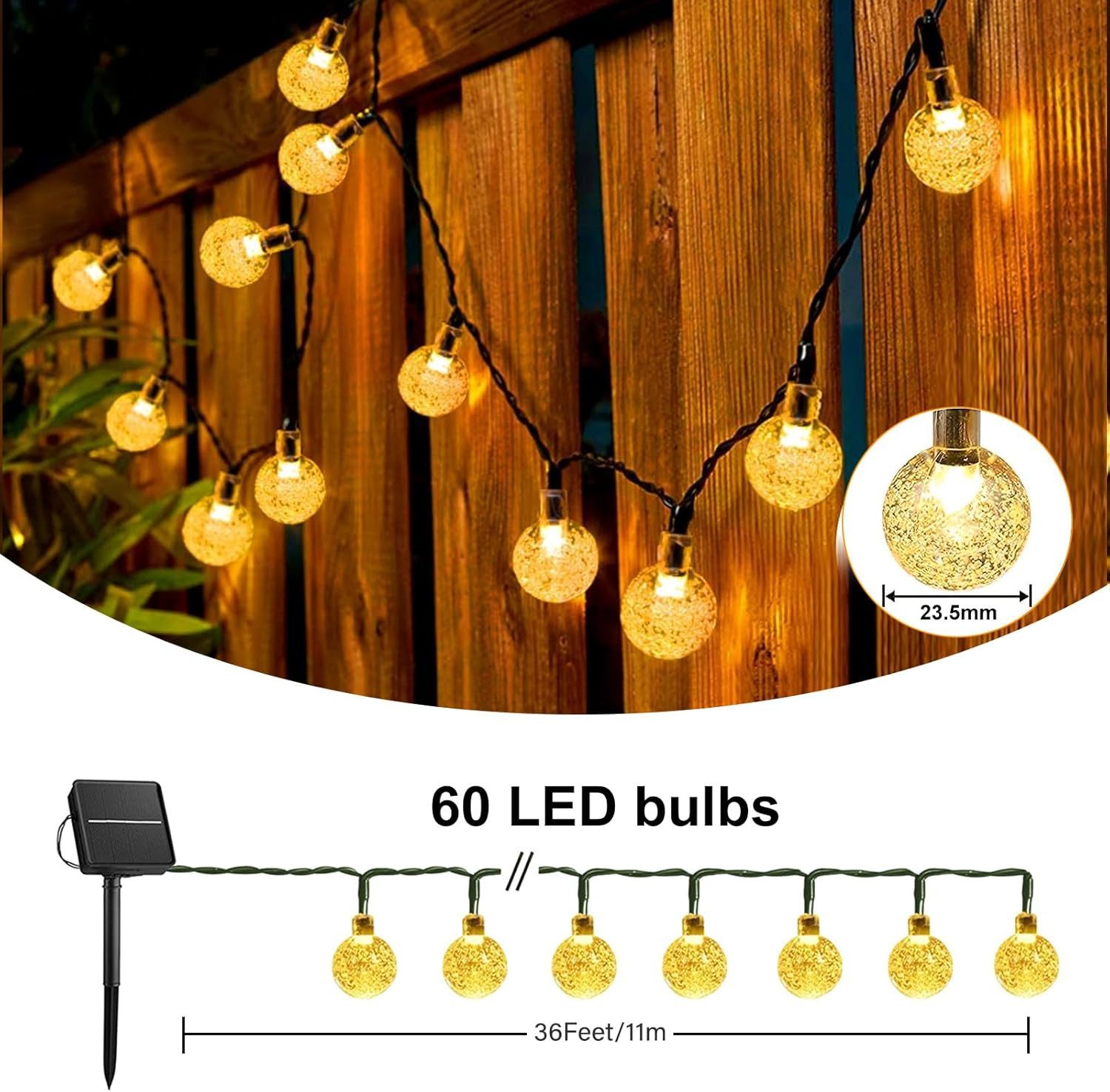 Tukrool LED-Lichterkette Solar-Lichterkette für den Außenbereich, günstig online kaufen