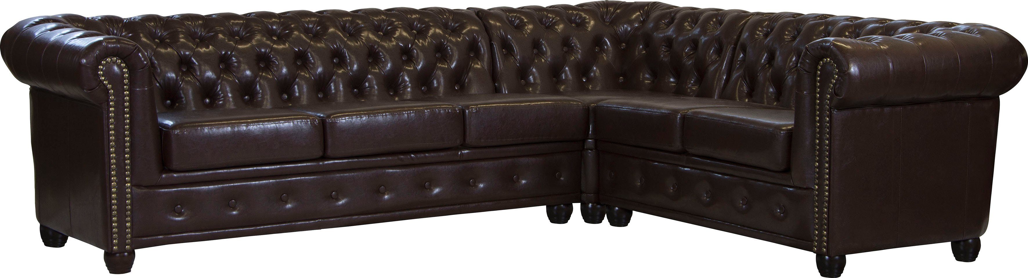 Home affaire Chesterfield-Sofa "Rysum L-Form" Chesterfield-Optik, langer Sc günstig online kaufen