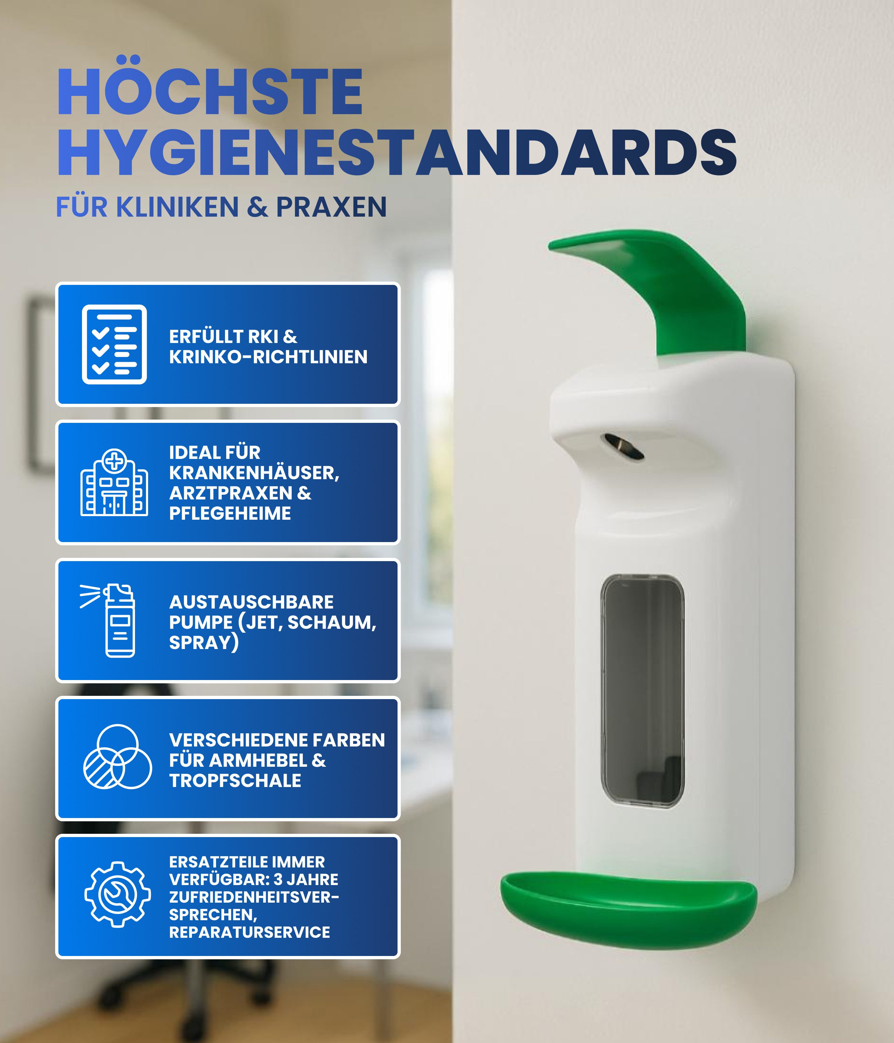 Hygiene365 Desinfektionsmittelspender Manueller Desinfektionsmittel- und Se günstig online kaufen