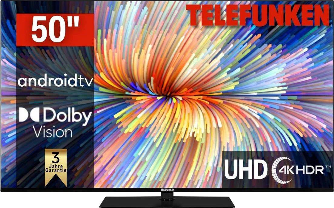 Telefunken D50V950M2CWH LED-Fernseher (126 Assistent,Android-TV) 4K Ultra Zoll, TV, Smart-TV, HD, Dolby Android Atmos,USB-Recording,Google cm/50