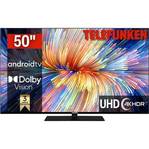 Telefunken D50V950M2CWH LED-Fernseher (126 cm/50 Zoll, 4K Ultra HD, Android TV, Smart-TV, Dolby Atmos,USB-Recording,Google Assistent,Android-TV)