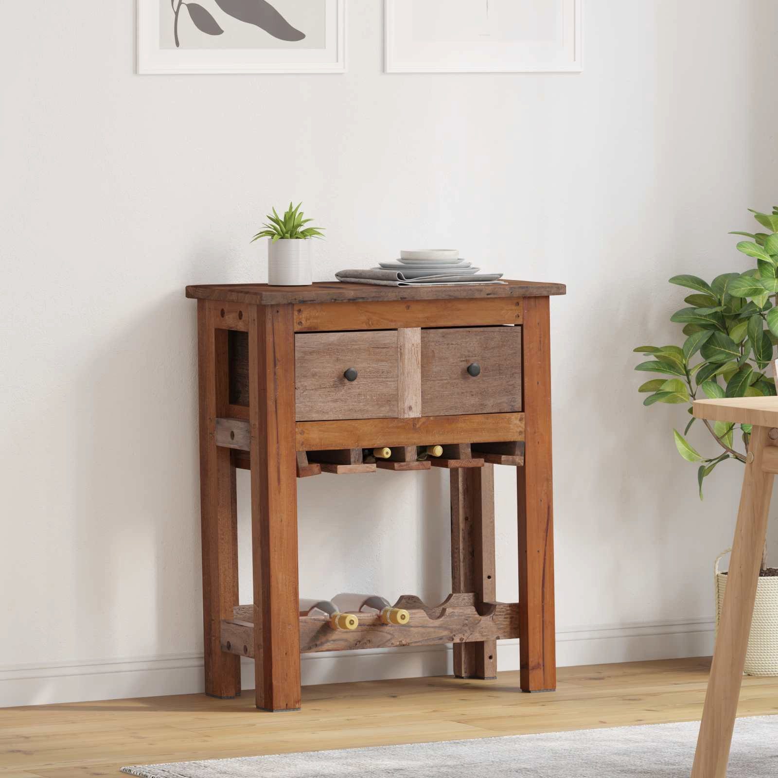 vidaXL Küchenorganizer-Set Schrank Braun 60 x 30 x 70 cm Massives upgecyceltes Holz, (1-tlg)