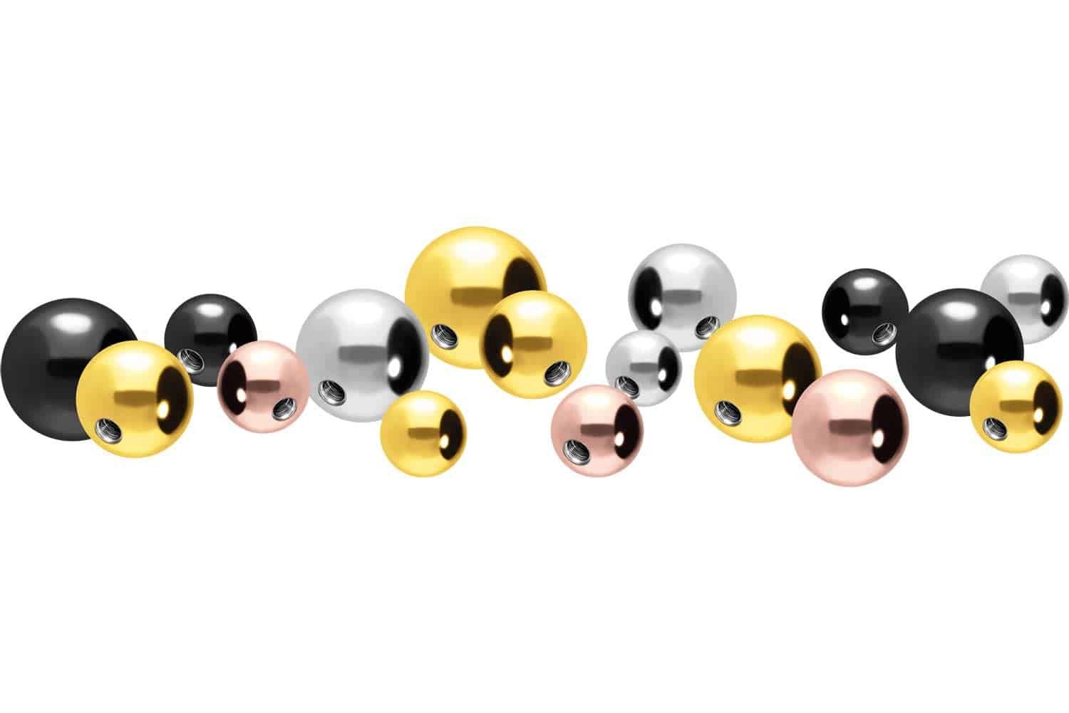 PIERCINGLINE Piercing-Set Chirurgenstahl Schraubkugel (Schraub-Aufsätze, 1- günstig online kaufen