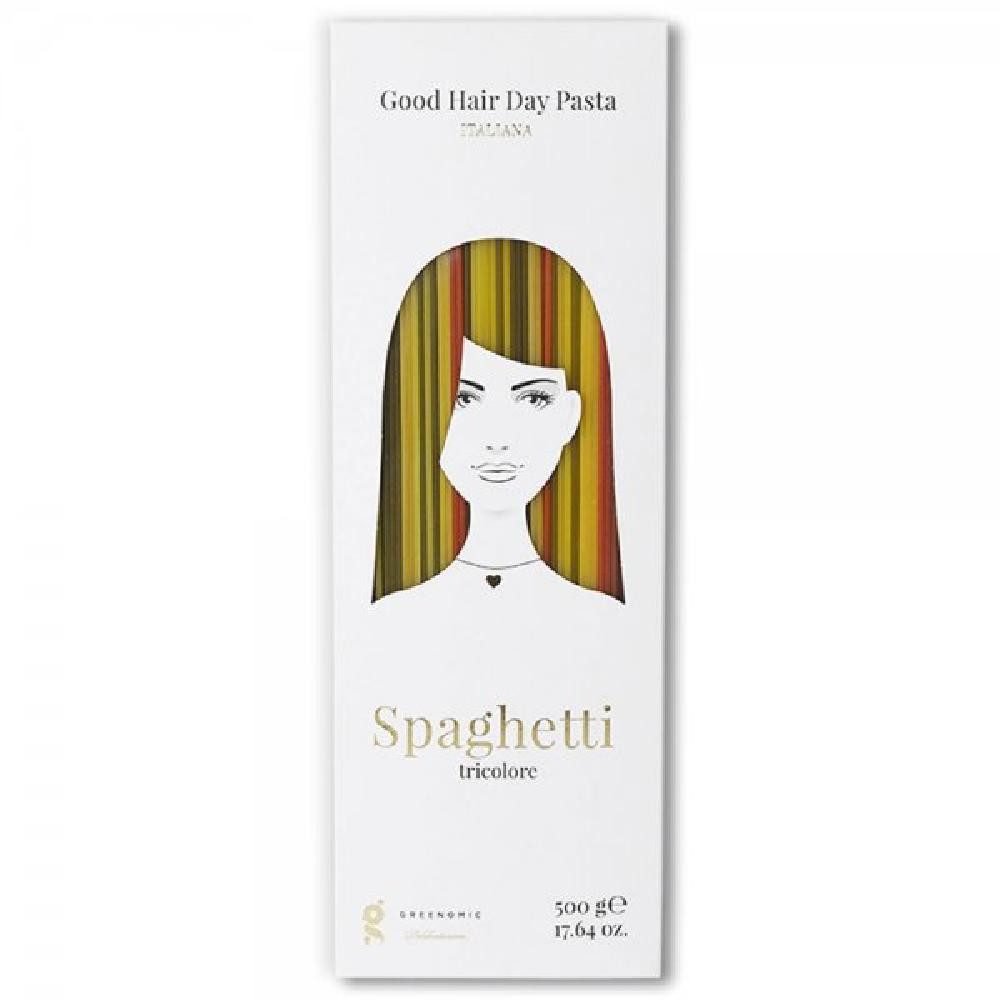 Greenomic Nudeln Good Hair Day Pasta Spaghetti Tricolore (500g)