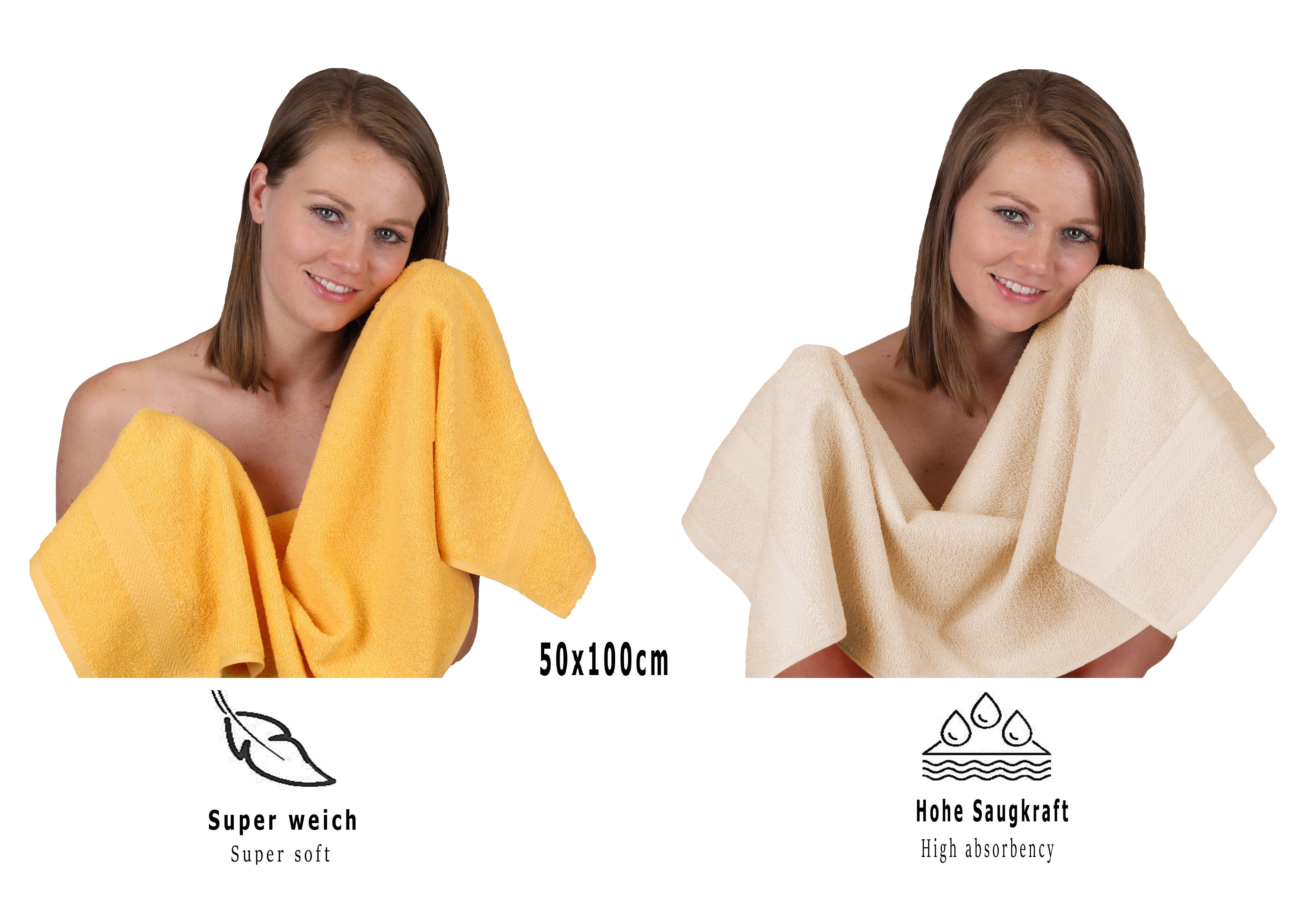 Betz Handtuch 100% Handtuch Set 12-tlg. Set Premium (12-tlg) Baumwolle, Farbe honiggelb/Sand