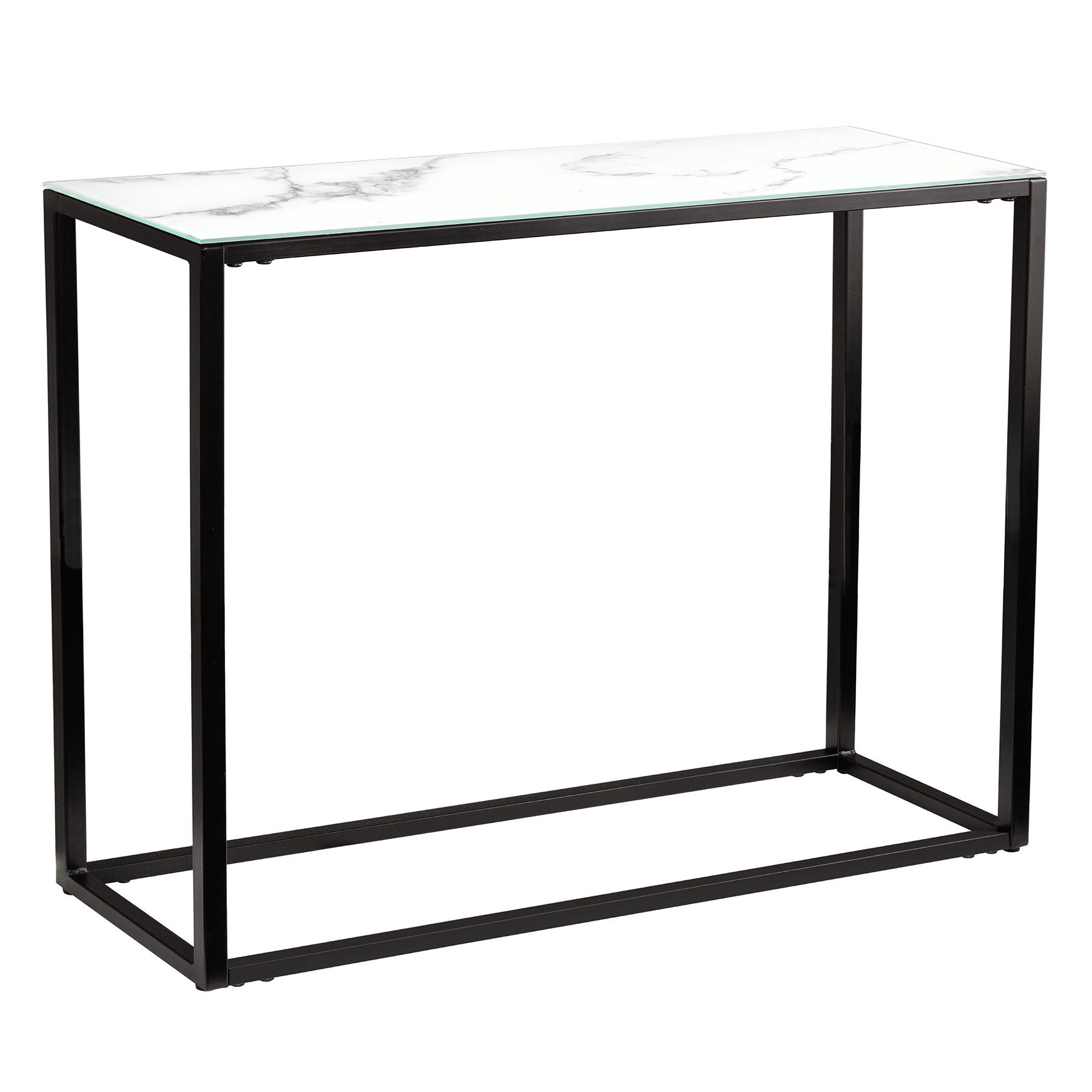 riess-ambiente Konsolentisch BOUTIQUE 110cm weiß / schwarz (Einzelartikel, 1-St), Flur · Kristallglas · Metall · eckig · Marmor-Dekor · Barock