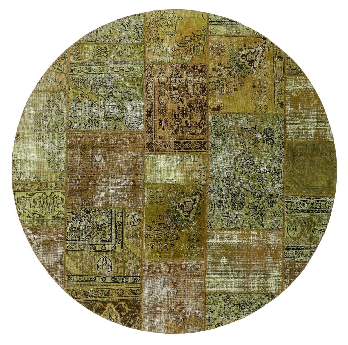Nain Trading Orientteppich Patchwork 251x249 Handgeknüpfter Moderner Orientteppich, rund, Höhe: 5 mm