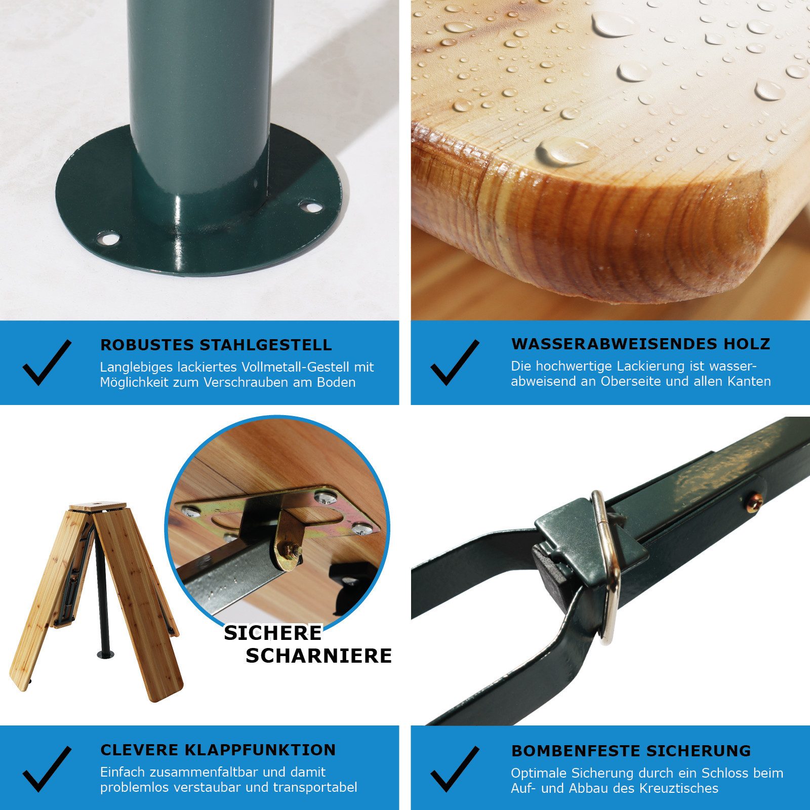 Bituxx Bierzeltgarnitur Stehtisch Kreuz Klappbar, (MS-18760) günstig online kaufen