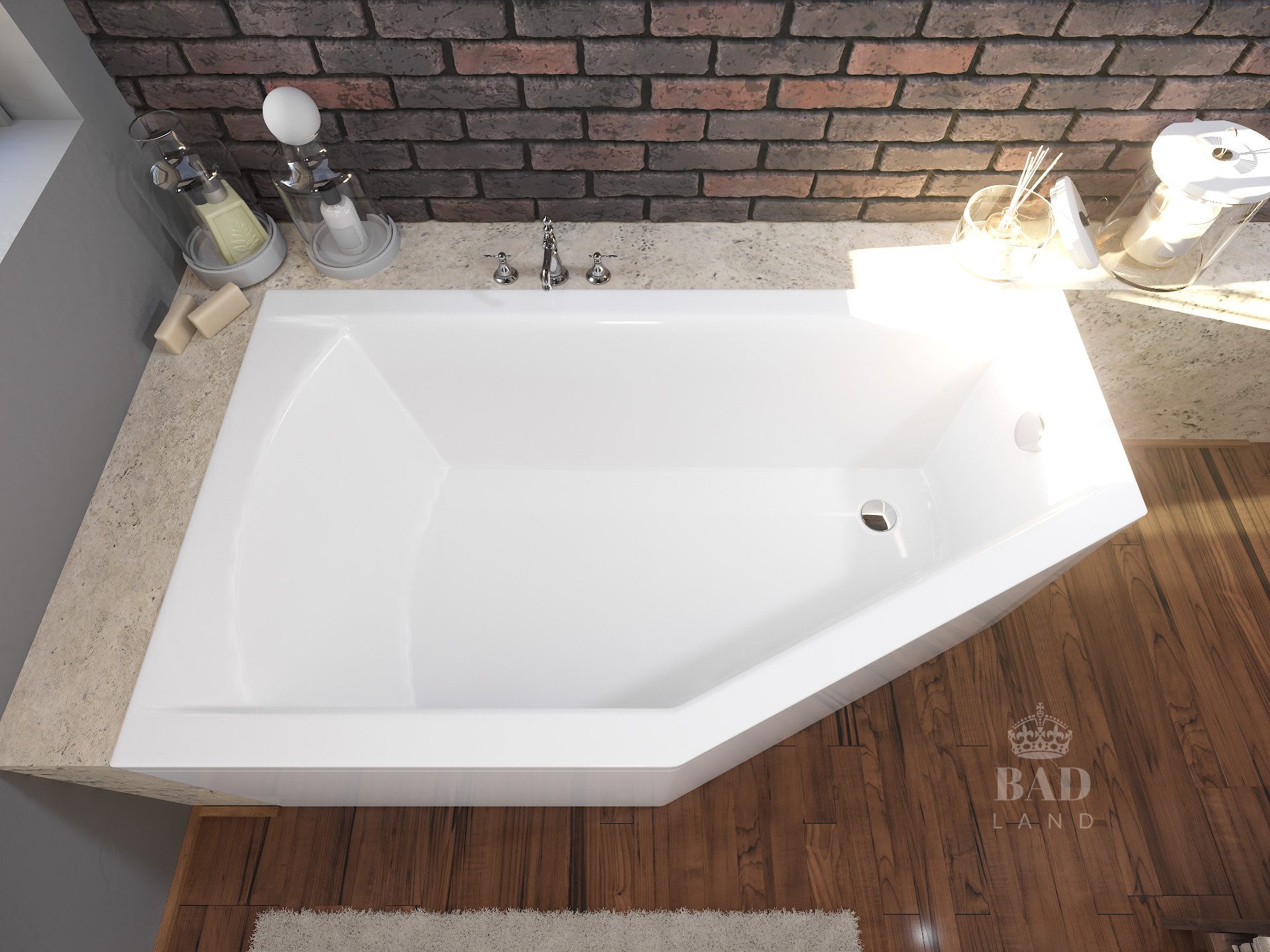 KOLMAN Badewanne Eckbadewanne Selena 160x90, (Links/Rechts), Ablaufgarnitur günstig online kaufen