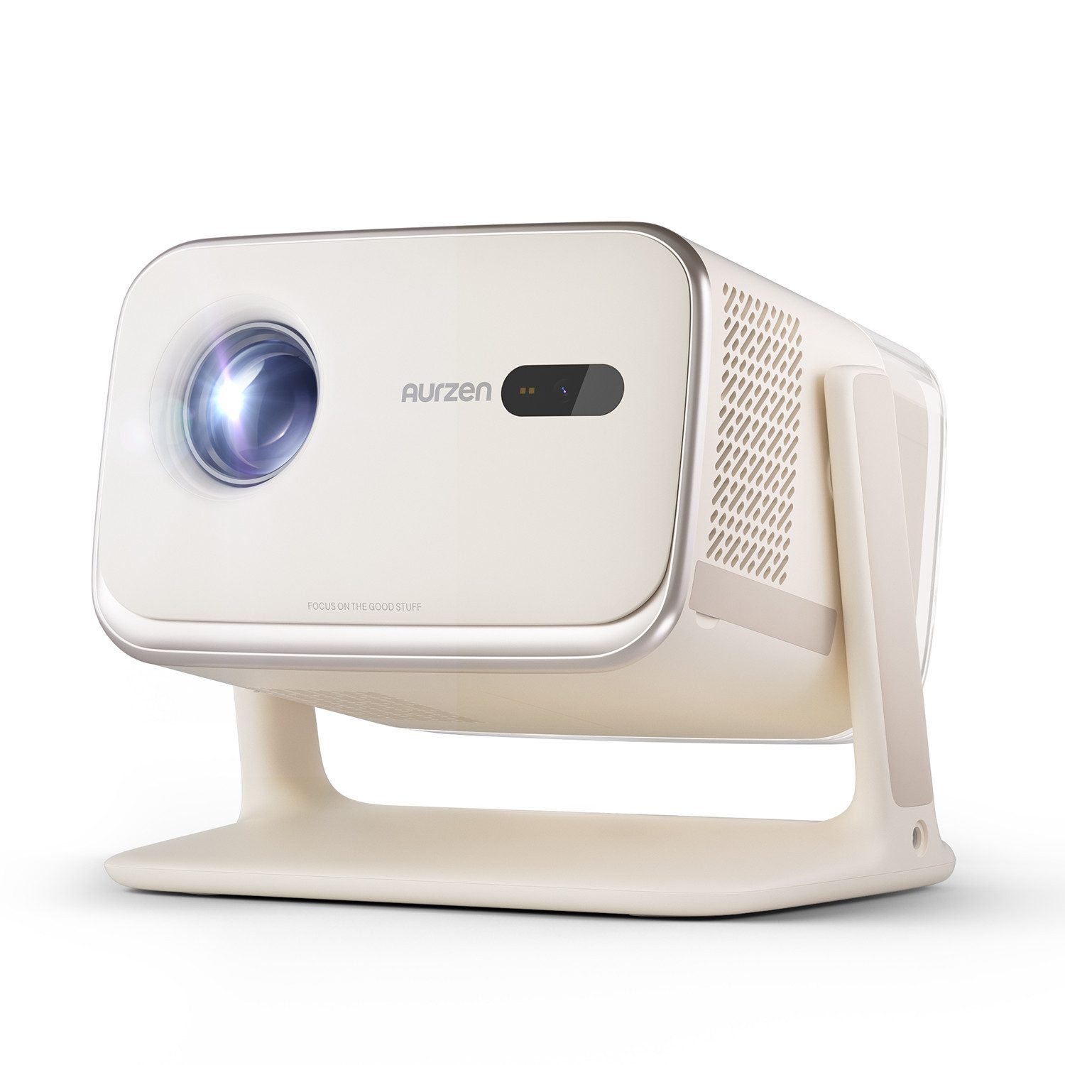 Aurzen Smart Projektor mit Google TV, 4K Unterstützt Beamer (1000:1, Native 1920x1080 px, 500 ANSI lm, Echtzeit-Autofokus und Trapezkorrektur)