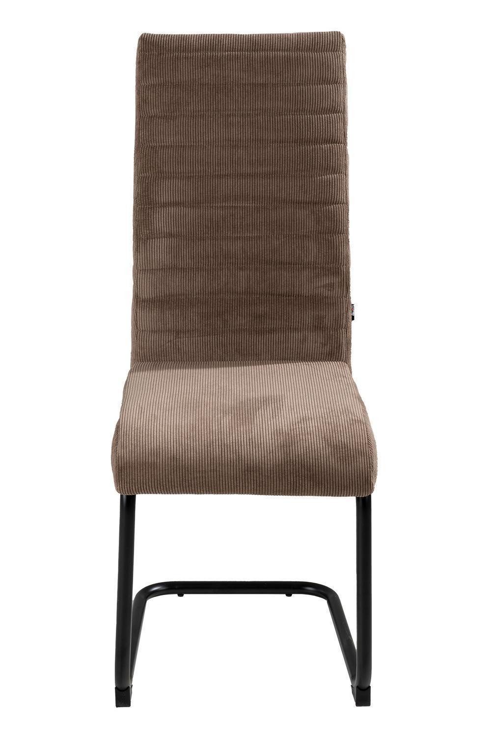 Home4You Freischwinger Schwingstühle, Braun, Cord, Metallgestell, günstig online kaufen