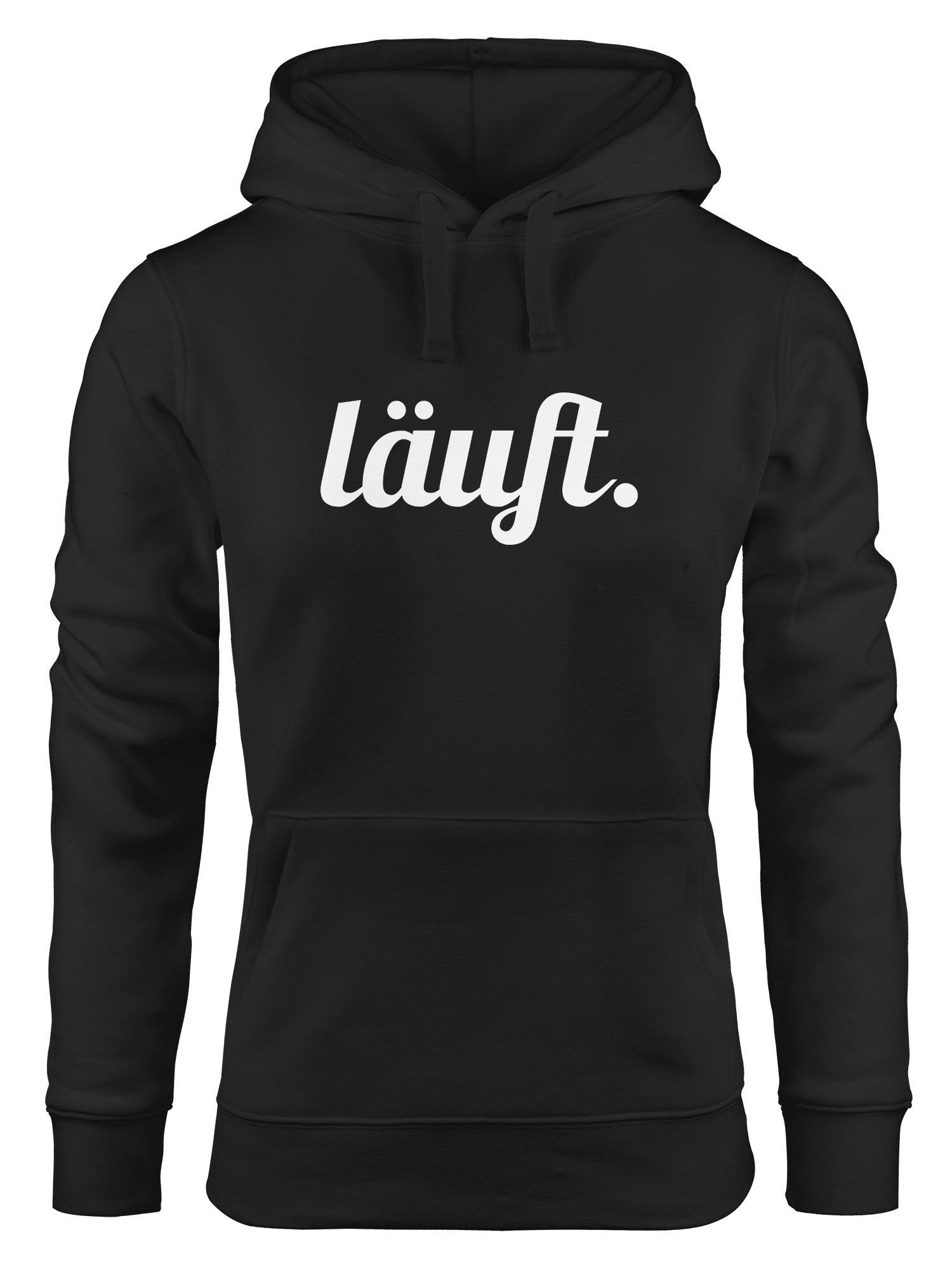 läuft Hoodie Kapuze mit Hoodie MoonWorks Damen Spruch Kapuzenpullover schwarz Sweatshirt Hoody Moonworks®