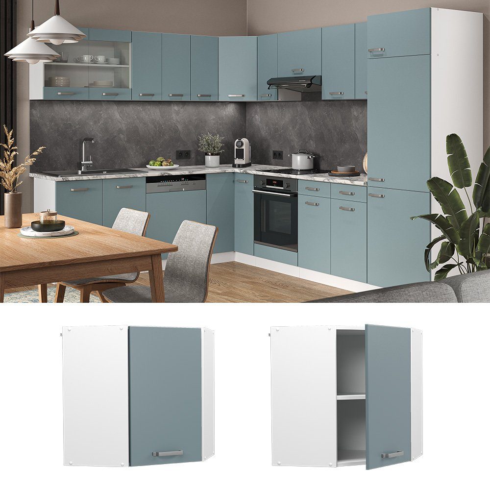 Vicco Eckhängeschrank R-Line, Blau-Grau/Weiß, 57 cm günstig online kaufen
