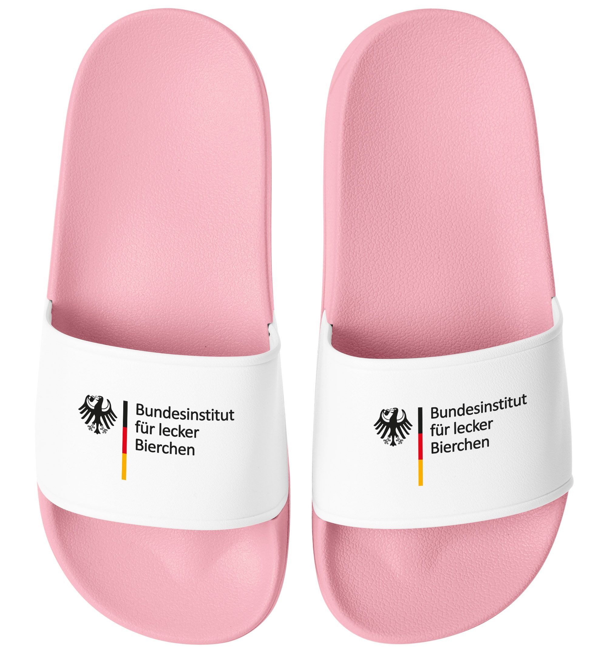 MoonWorks Badeschlappen Badelatschen Unisex mit Aufdruck Bundesinstitut für Badesandale