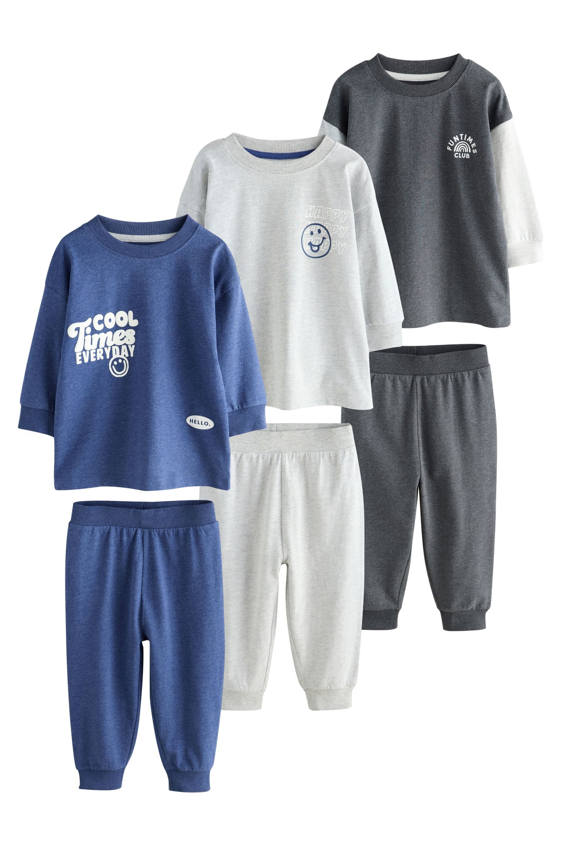 Next Pyjama Relaxed Fit Pyjama, 3er-Pack (6 tlg)