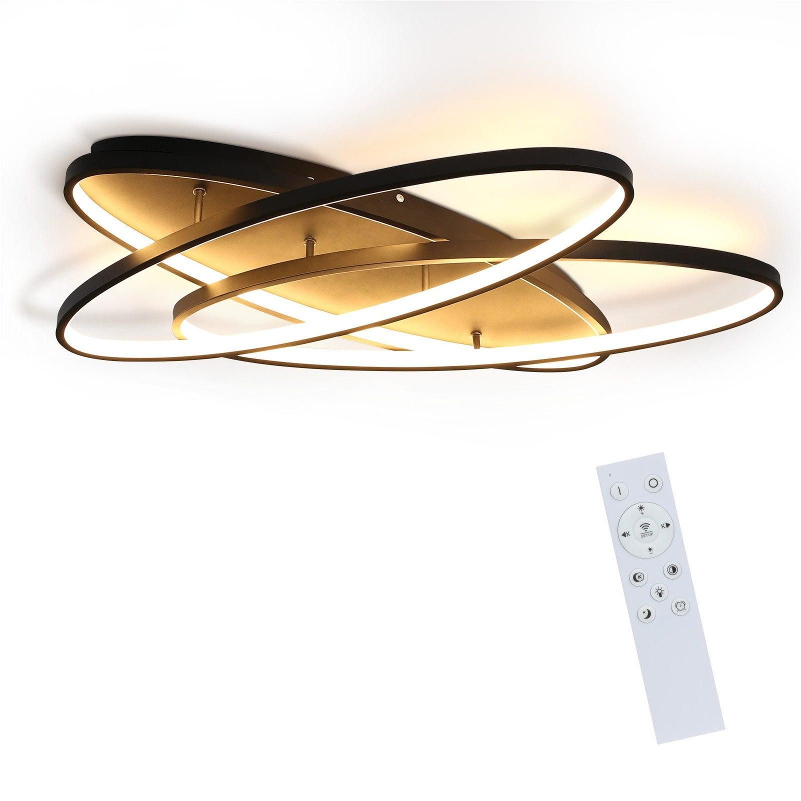 Nettlife LED Deckenleuchte Schwarz Dimmbar mit günstig online kaufen