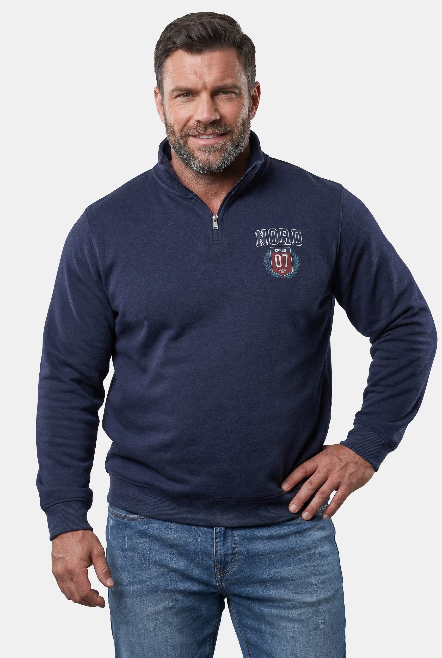 Men Plus Sweatshirt Sweatshirt Troyerkragen Print bis 8 XL