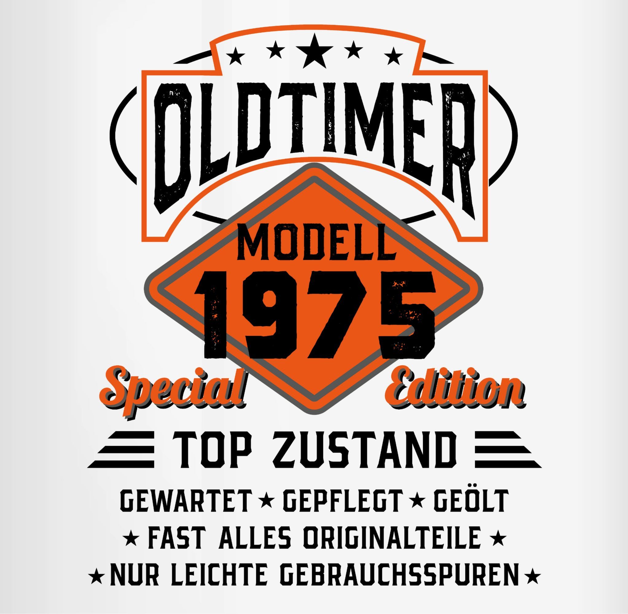 Shirtracer Tasse Oldtimer Modell 1975 - schwarz, Keramik, 50. Geburtstag Tasse