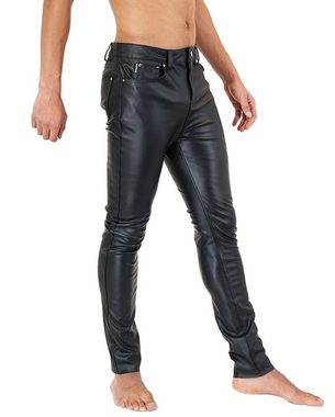 BOCKLE Lederhose Bockle® F-Skinny STRETCH Kunstlederhose Herren Lederhose Lederjeans Skinny Jeans