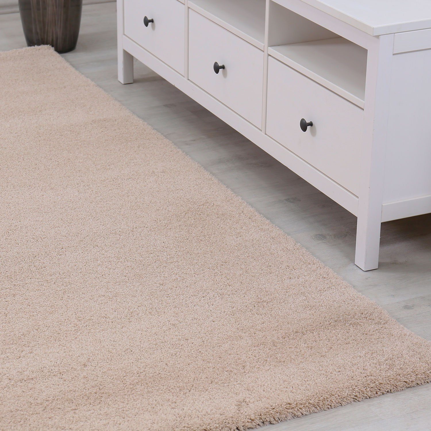 Vimoda Fellteppich Mikrofaser Ultra Weich, Teppich Wohnzimmer in moderne Farben, Rechteckig, Höhe: 18 mm, Teppich Hochflor Mikrofiber Läüfer Shaggy Flauschiger