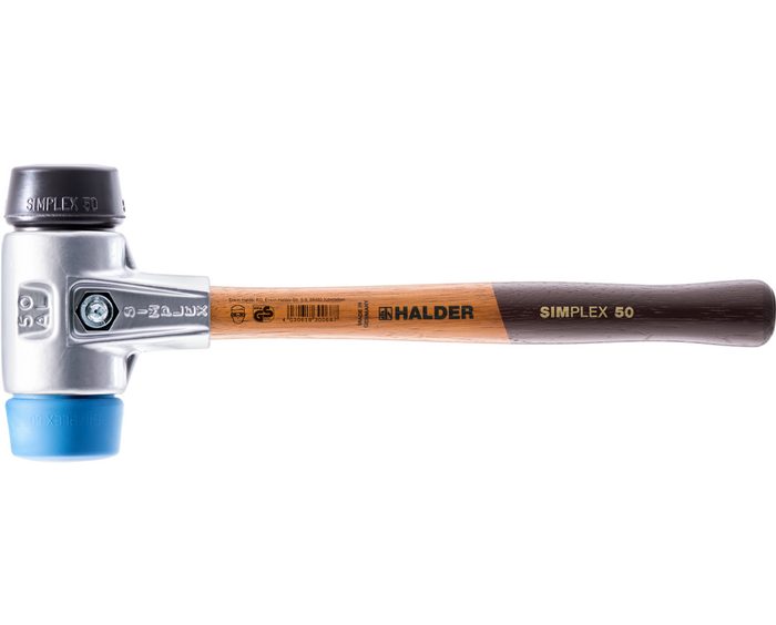 Halder KG Hammer SIMPLEX-Schonhämmer mit Aluminiumgehäuse und hochwertigem Holzstiel Ø=40 mm 3112.040
