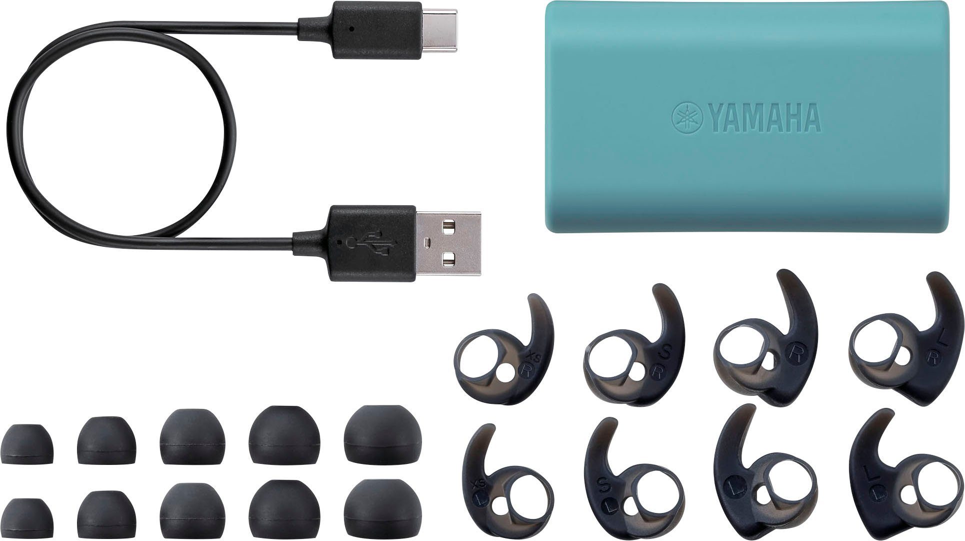 Yamaha Musik, (Freisprechfunktion, Wireless, Steuerung und TW-ES5A In-Ear-Kopfhörer Google Sprachsteuerung, Grün Anrufe Assistant, für True integrierte Bluetooth) Siri,