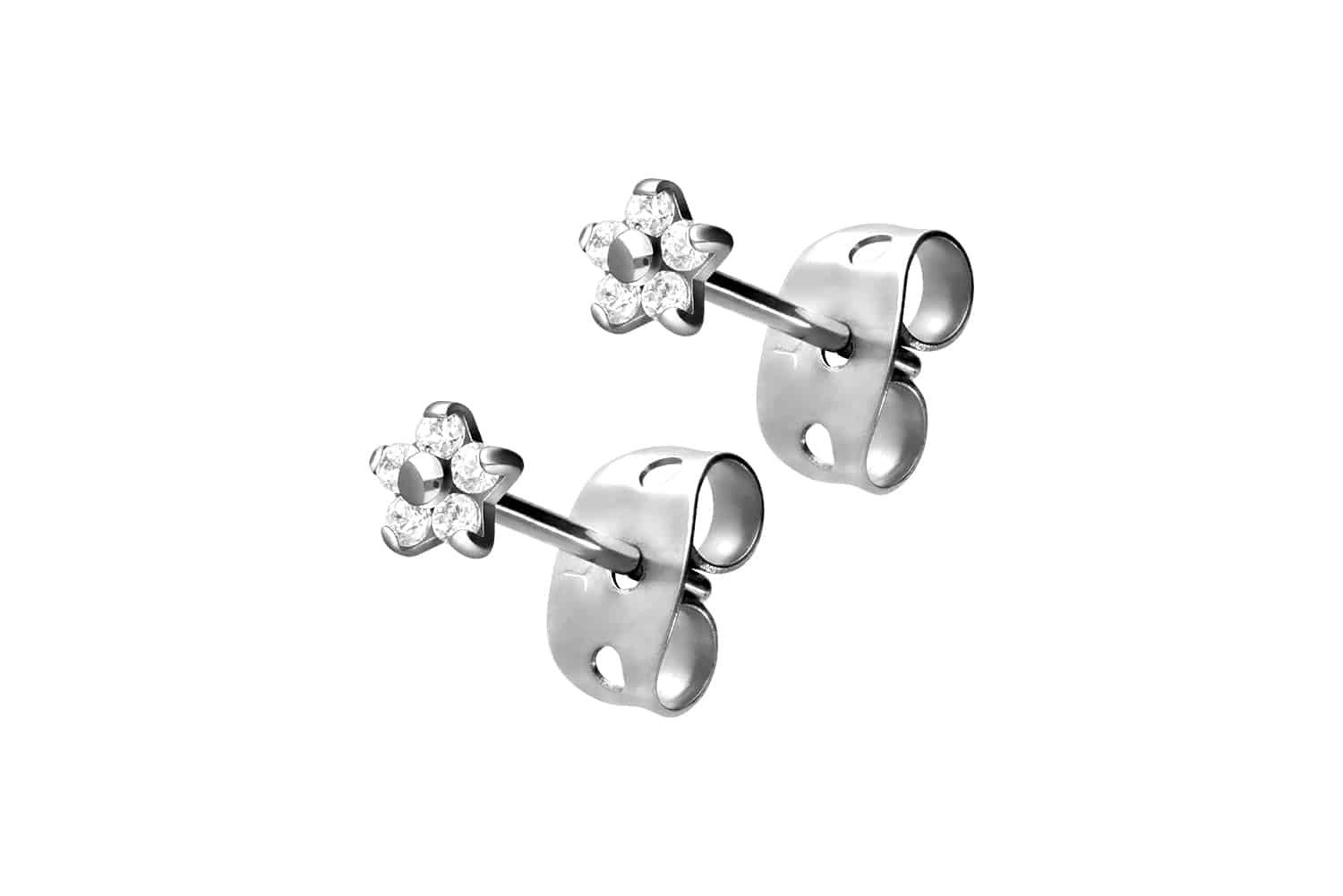 FILANGO Paar Ohrstecker Titan Ohrstecker KRISTALLBLUME (Ohrstecker, 1-tlg) günstig online kaufen