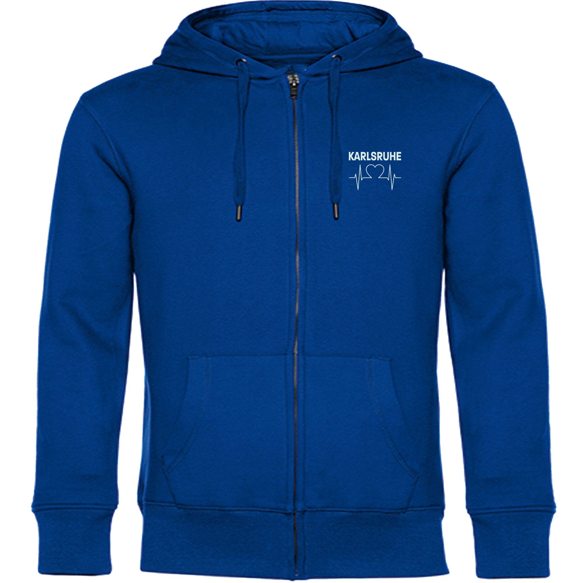 multifanshop Kapuzensweatjacke Karlsruhe - Herzschlag - Pullover