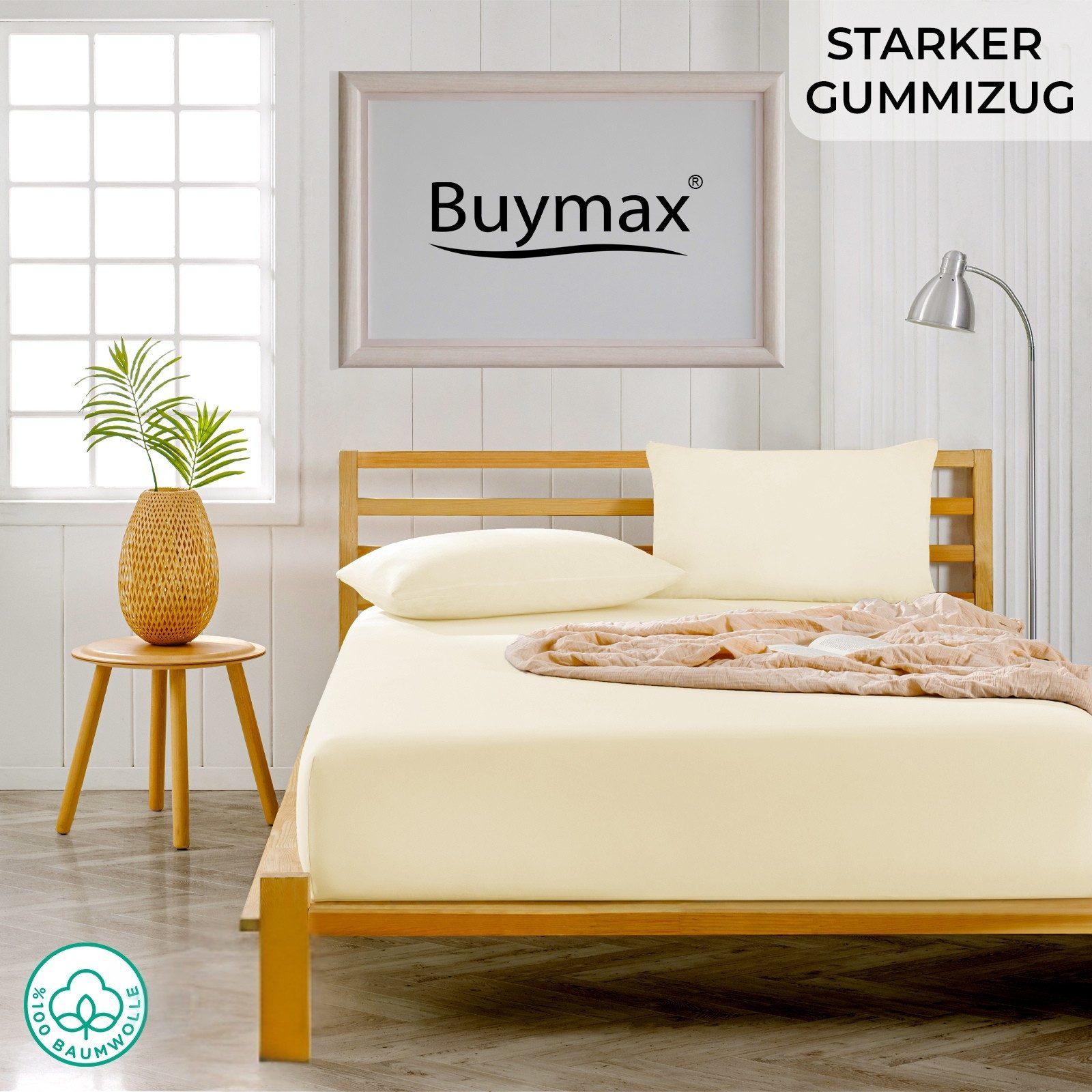 Buymax Spannbettlaken 2-er Set, Doppelpack, Bettlaken, Jersey 100% Baumwoll günstig online kaufen