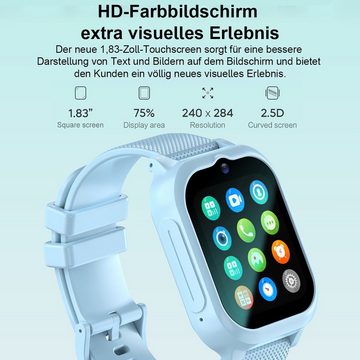 Gontence Kinderuhr,HD-Videoanrufe,GPS-Ortung,SOS,700mAh,240*280 Smartwatch (1.8 Zoll)