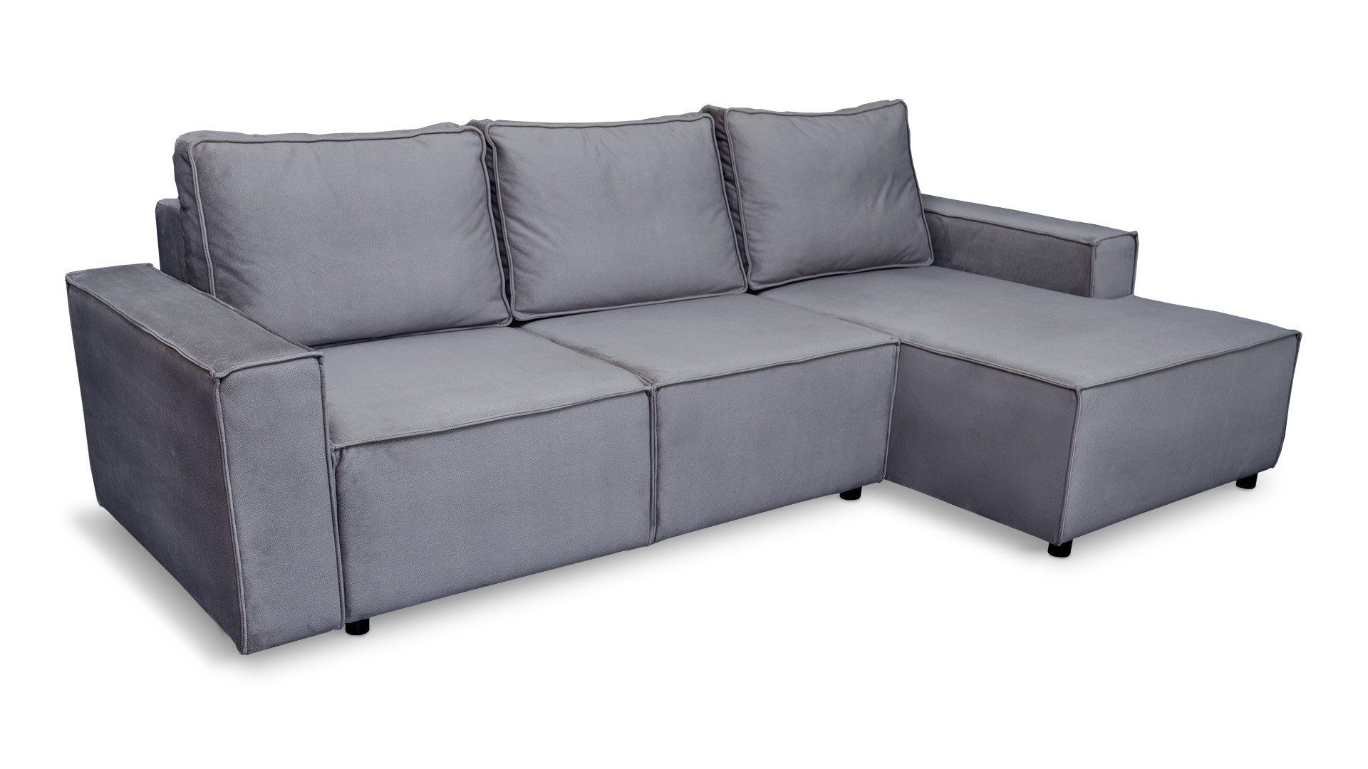 Grau - Wohnzimmer Ecksofa bequemes Schlaffunktion Bettzeugbehälter minimalistisches mit Ecksofa - Armando Ecksofa Ein Siblo modernes -