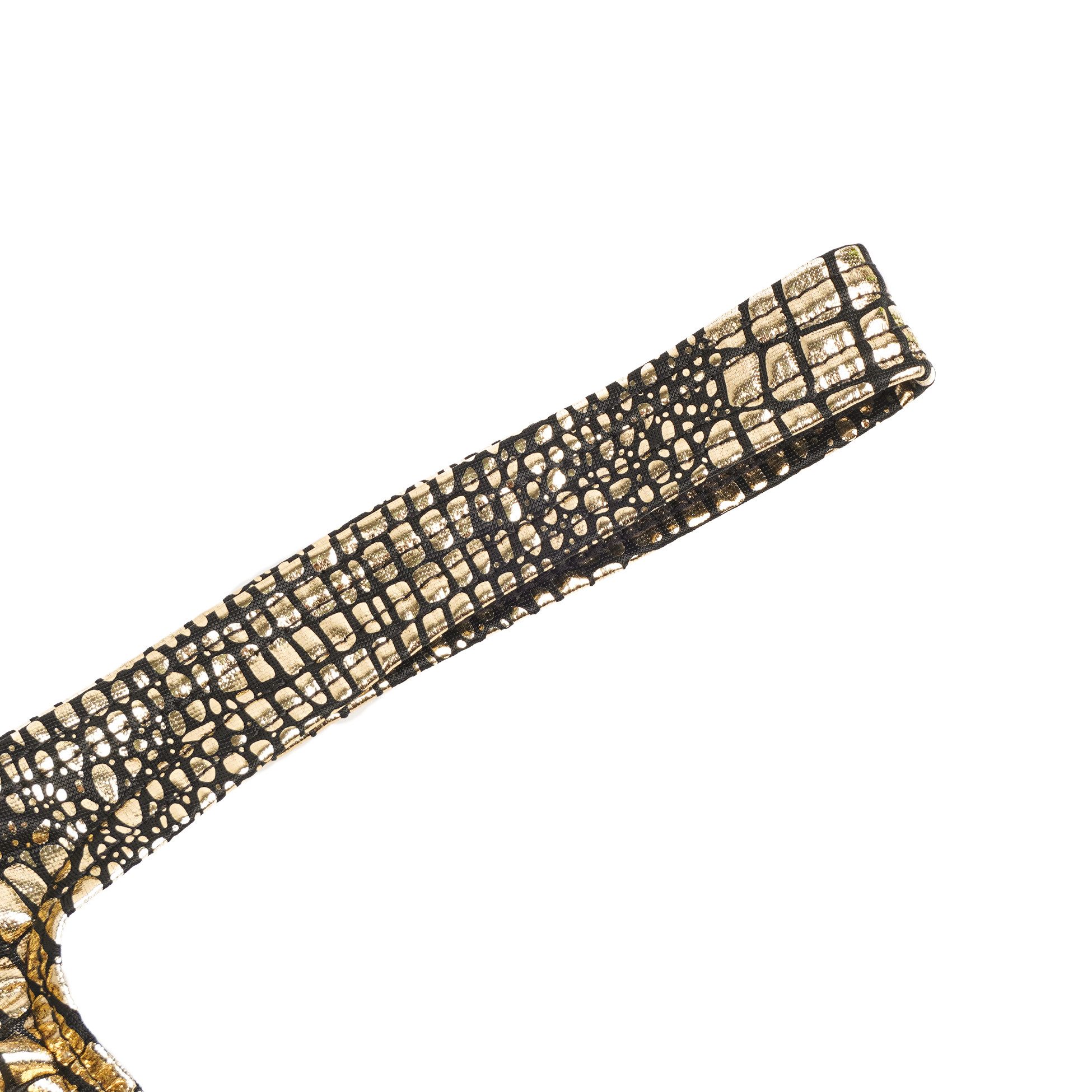 Lau-Fashion Stringtanga Herren String mit Schlangenmuster in Lack Leder Wetlook-Optik