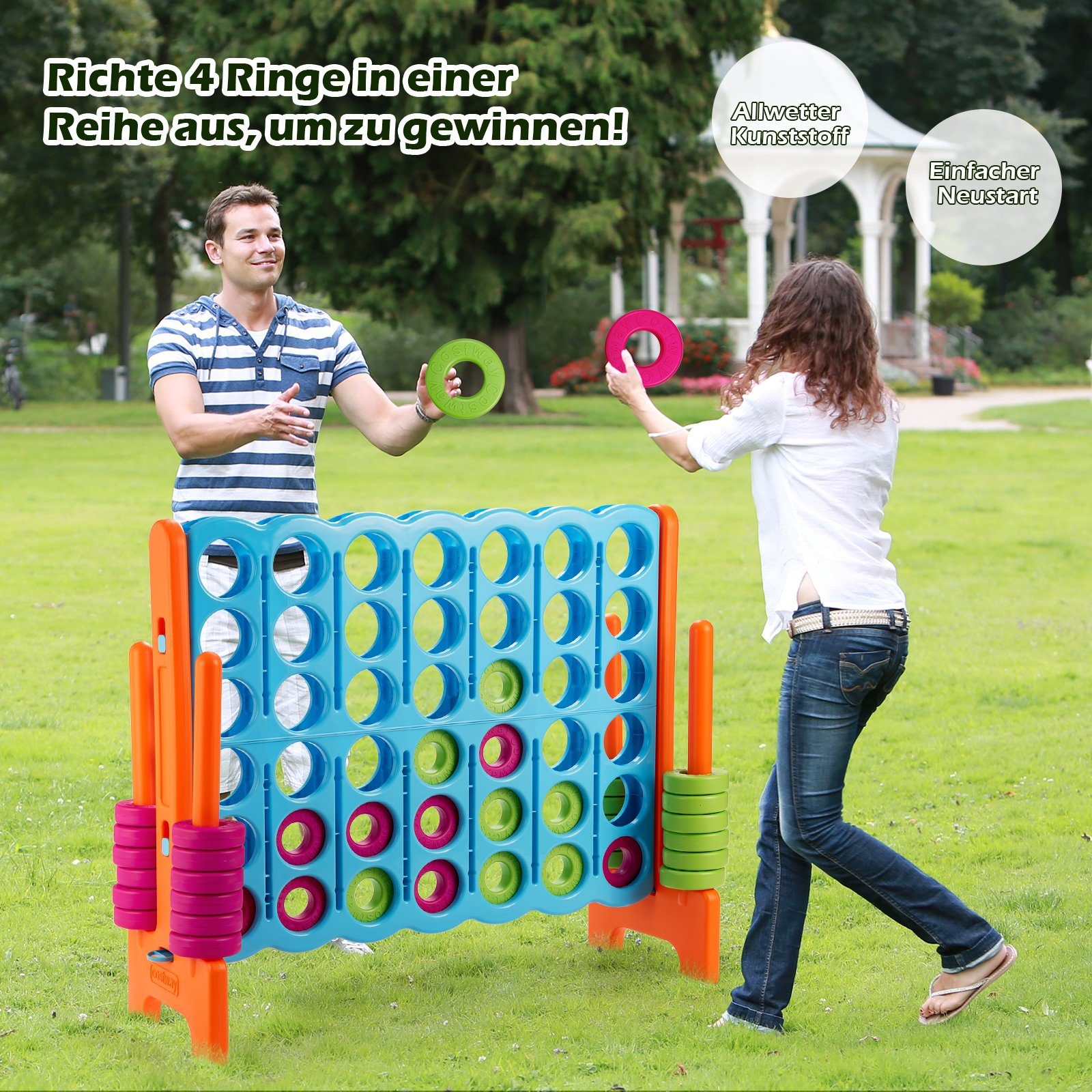 COSTWAY Spiel 4 Gewinnt Spielbrettsätze, 120 x 42 x 104cm