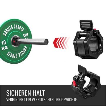 GORILLA SPORTS Hantel-Set Hantelverschlüsse - Paar, Olympische 2" 50 mm Durchmesser, Schwarz