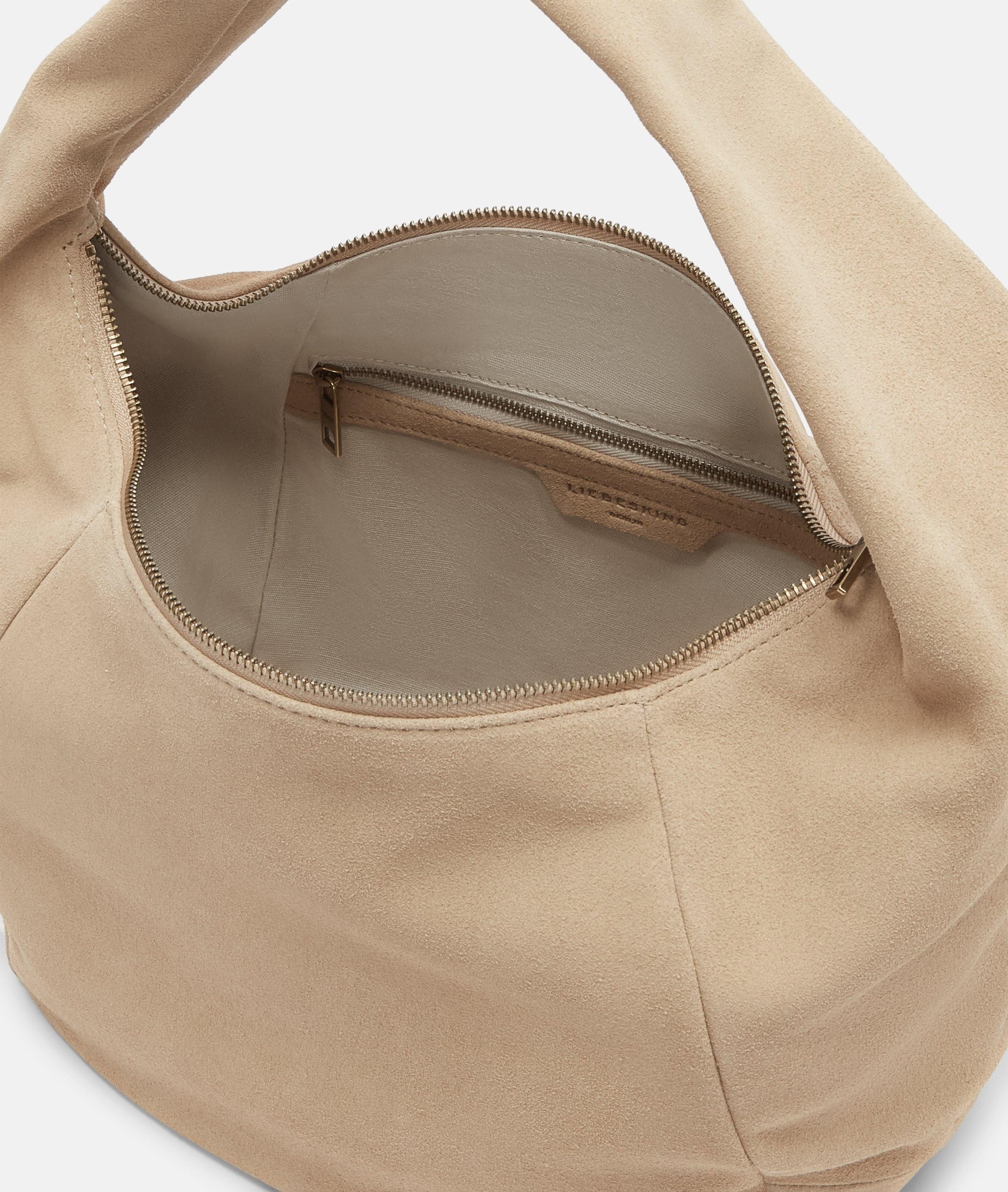 Liebeskind Berlin Schultertasche Hobo, Mittelgroße Hobo-Bag aus Veloursleder