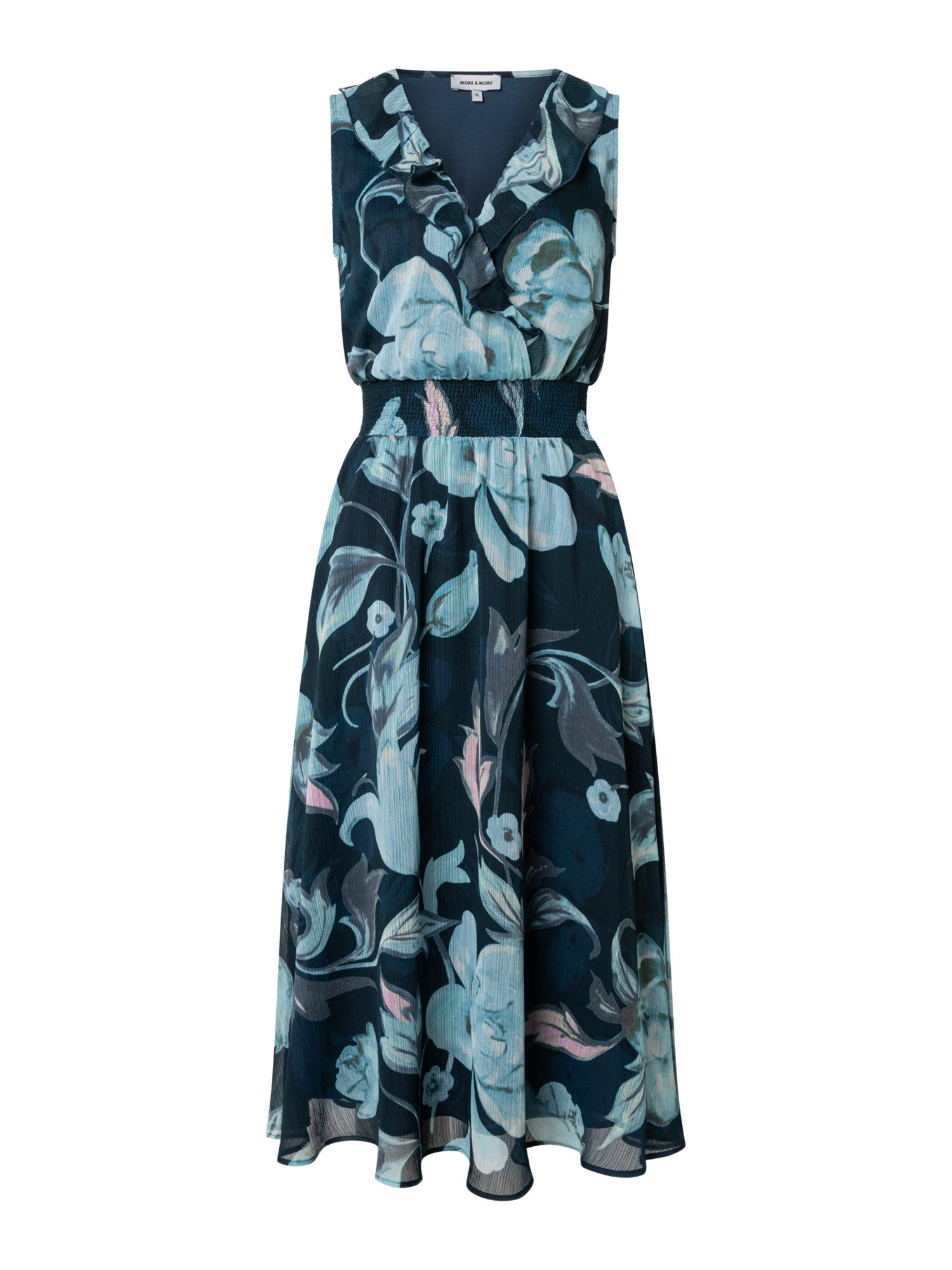 MORE&MORE Blusenkleid feminines, florales Midi-Schlupfkleid