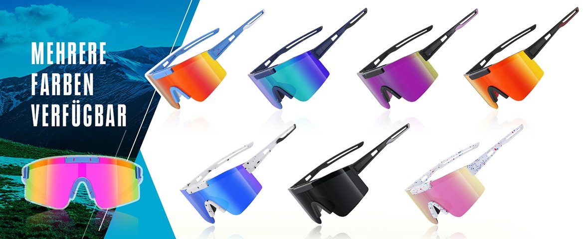 Sport-Sonnenbrille UV400 Herren-Damen-Fahrradbrille Sportbrille PACIEA Ski Polarisiert blau