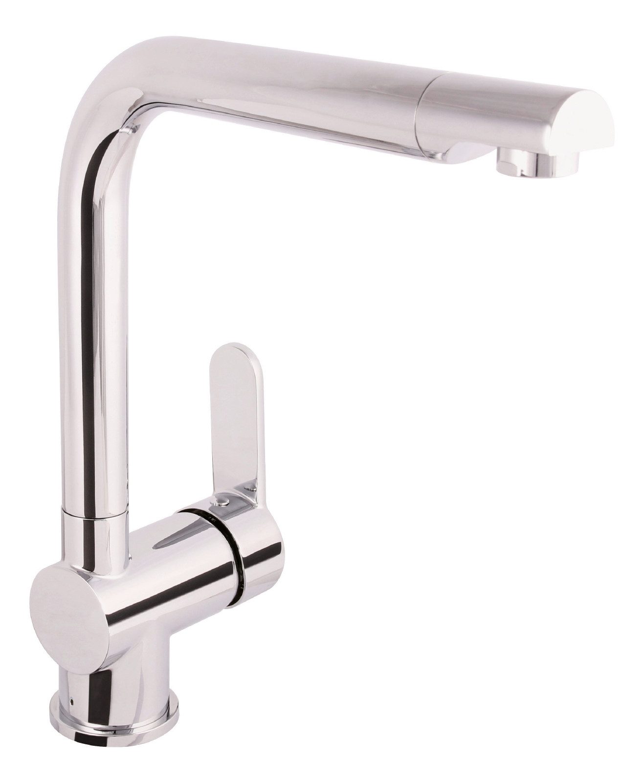 aquaSu Spültischarmatur Sanmix Style schwenkbar, Chrom, Kaltstart-Funktion, Wassersparkartusche
