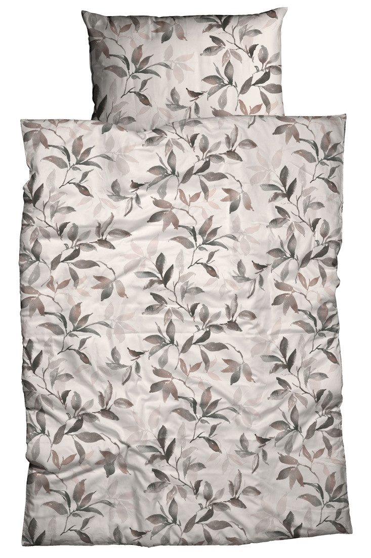 LIVING DREAMS Bettwäsche Satin Bettwäsche NATURE 135x200 cm 155x220 cm Bettwäsche Set Streifen, 2 teilig