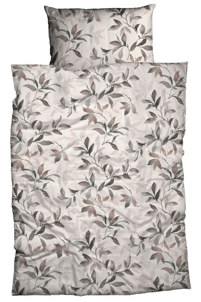 LIVING DREAMS Bettwäsche Satin Bettwäsche NATURE 135x200 cm 155x220 cm Bettwäsche Set Streifen, 2 teilig